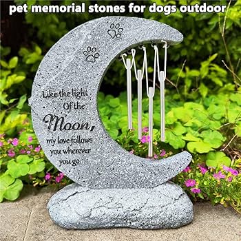 Amazon.com : jinhuoba Moon Shaped Dog Pet Memorial Stones