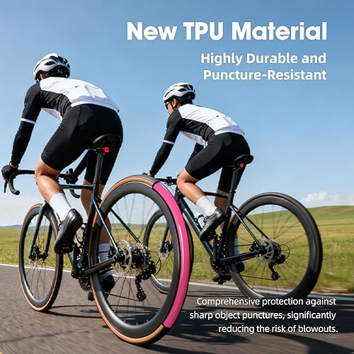 Miniatura 4 de 2-Pack TPU Inner Tubes 700Cx18-32C Ultra-Light 24g Bicycle Inner Tube with 456585mm Length Presta Valve for All Road Bikes (Includes Bike Tube Patch