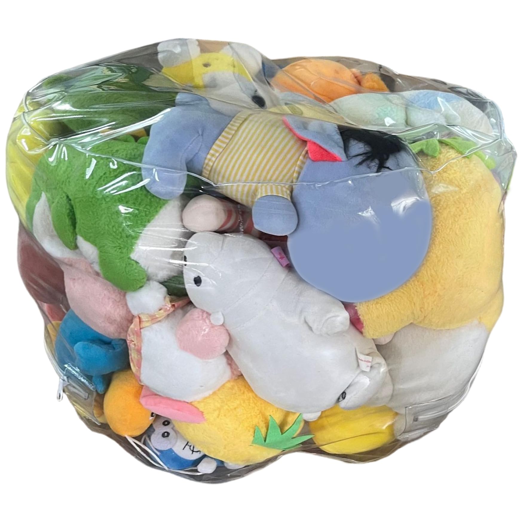 Bean Bag Stuffed Animal Storage Waterproof PVC Clear Bean Bag with Zipper Stuffable for Kids Toddler Chair Toy Storage and Room Organization