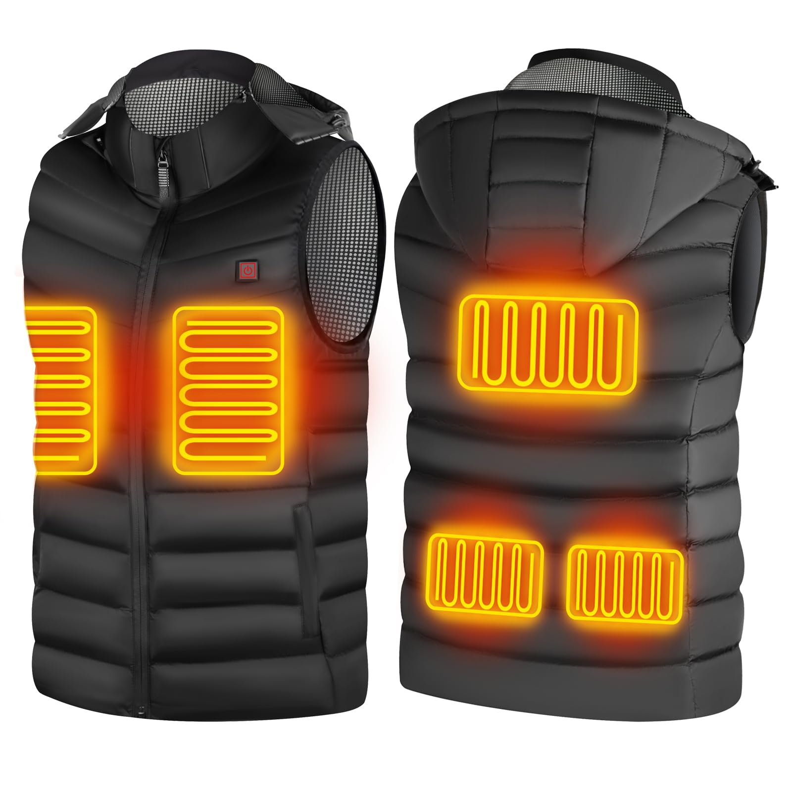 Gilet Chauffant Hommes Femmes, Gilet Chauffant Electrique Matériau Super Chaud 3 Réglages de Température Veste Chauffante pour Sports Motorisés Voyage Extérieur Cyclisme Ski (SANS BATTERIE)