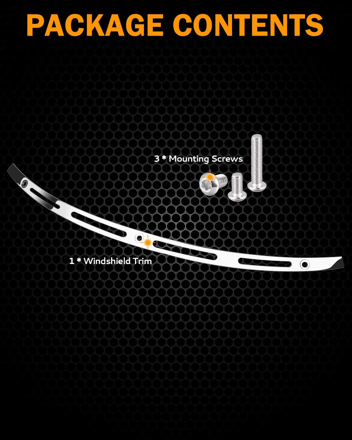 PBYMT Polished Stainless Windshield Trim, Slotted Windshield Trim Compatible for Harley 2014-2024 Electra Glide, Street Glide, Ultra Limited and Tri Glide Models