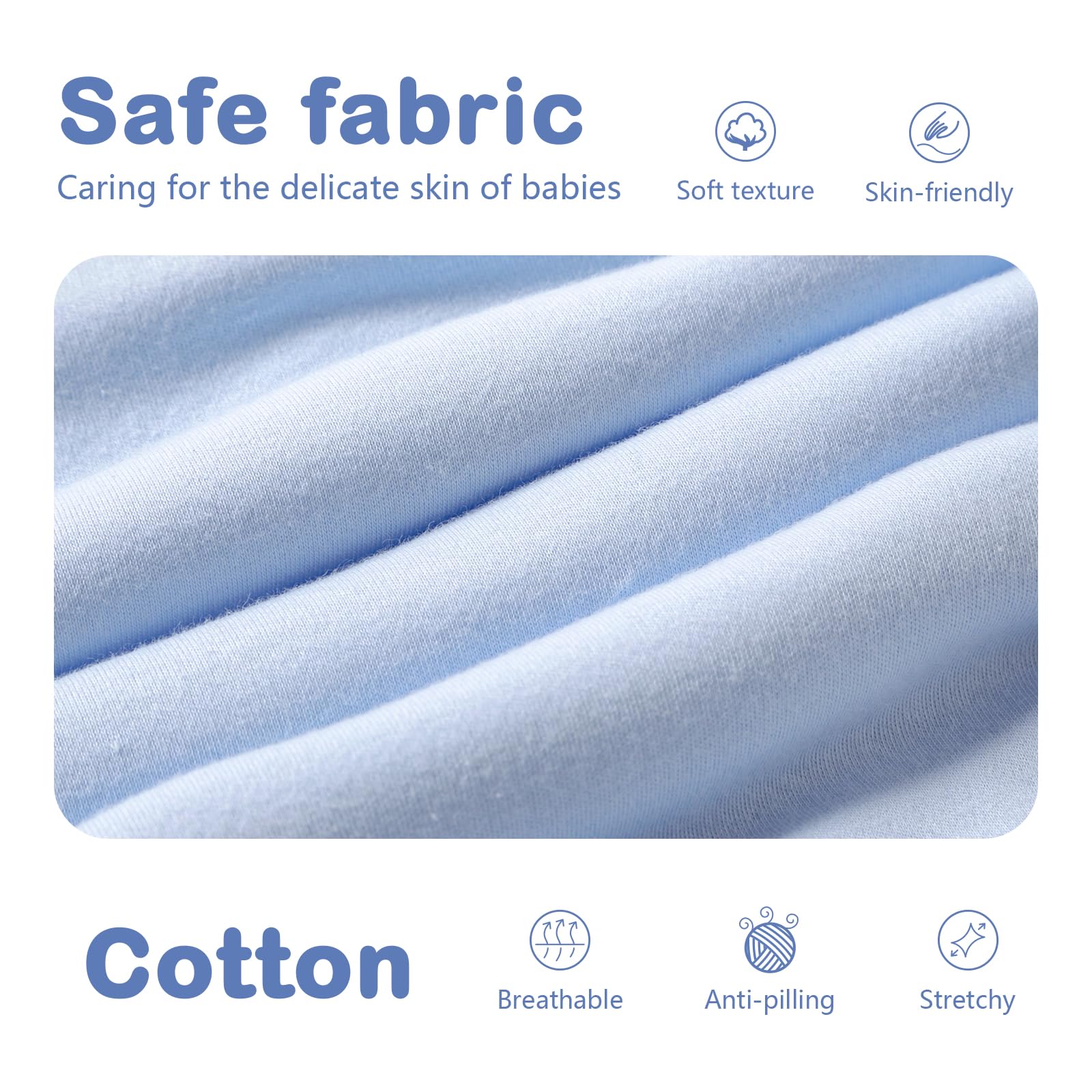 MIKAFEN Sacco nanna a maniche lunghe con piedi 3,5 tog invernale, per bambini - sacco nanna invernale con gambe - 100% cotone, Cervo blu (3-4 anni)