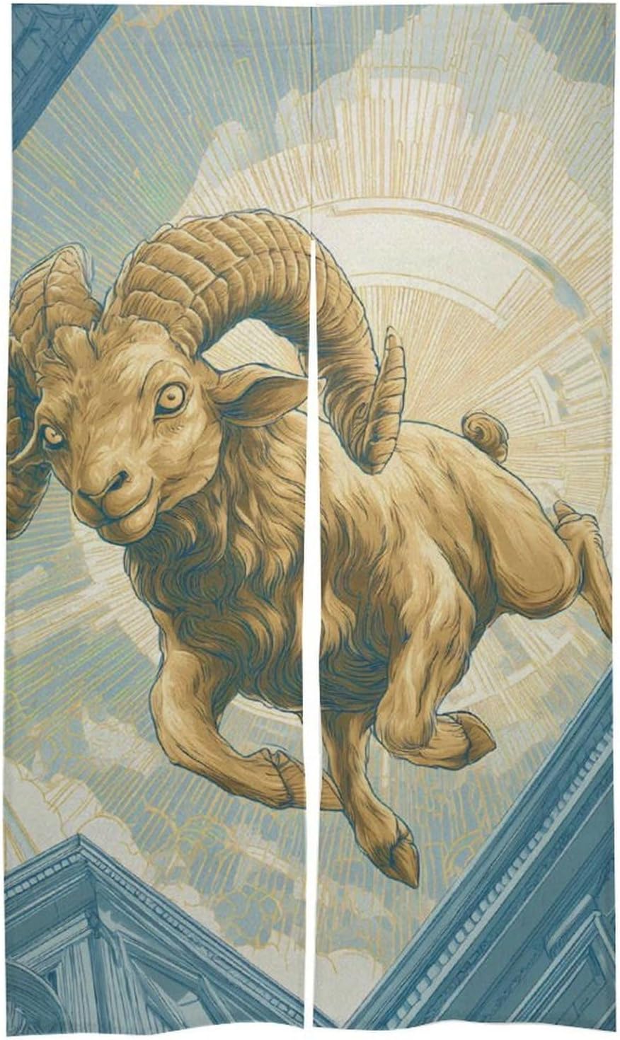 Golden Fleece Ancient Greece Doorway Curtain Insulated Room Divider Drapes | white linen,privacy curtains