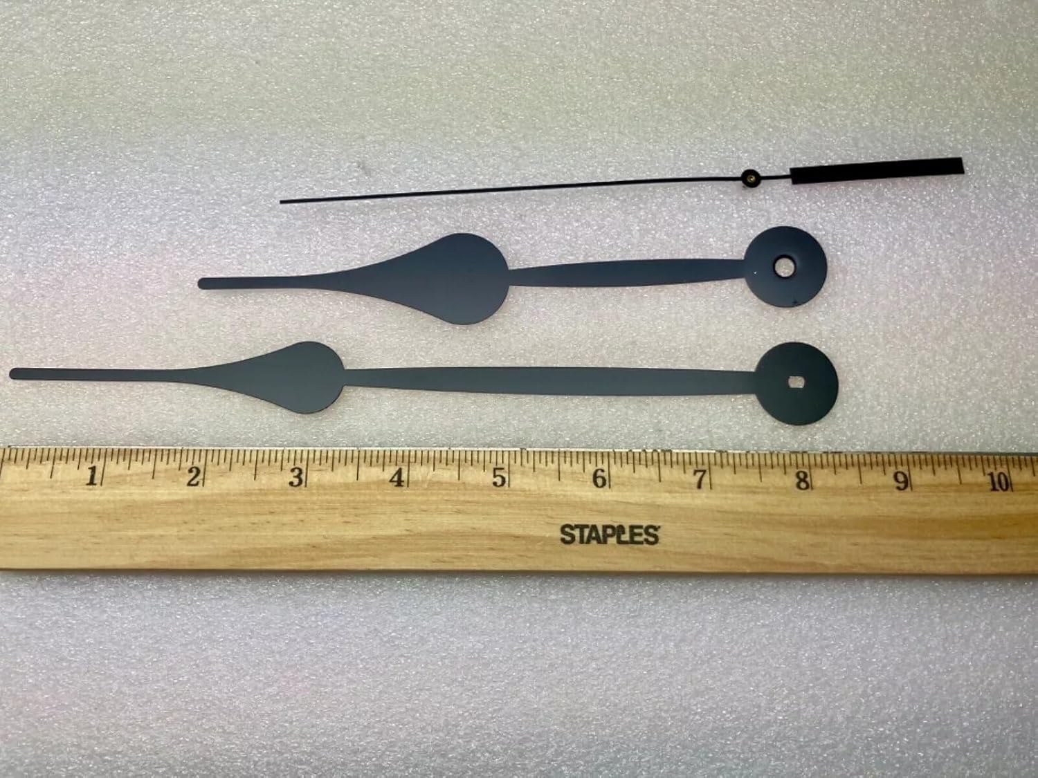 Clock Hands Set, Black Spade Design, 16-18 Inch Dial with Second Hand