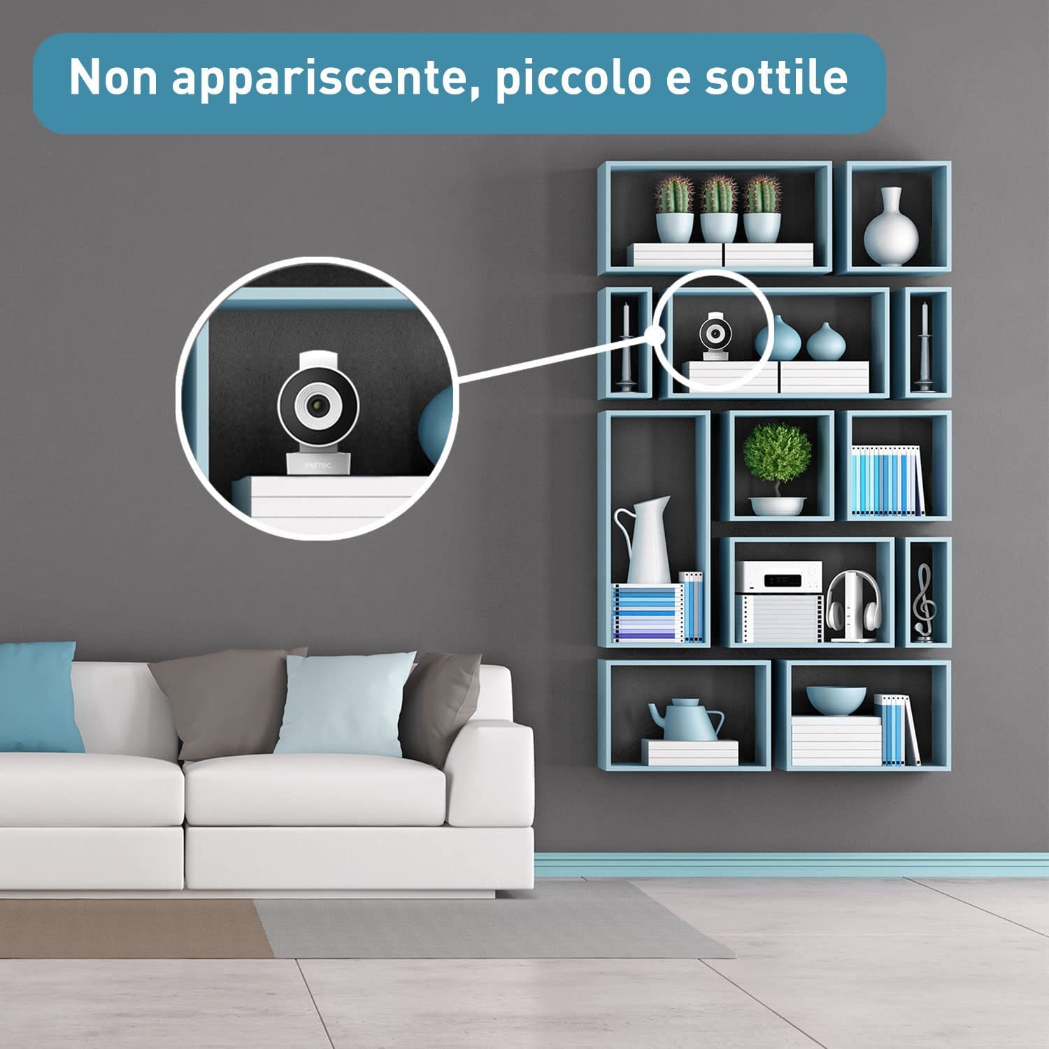 PetTec® Cam Lite - Telecamera per animali domestici Telecamera per cani con app [SENZA ABBONAMENTO] - Telecamera per gatti e cani a casa con rilevamento del movimento e funzione di visione notturna