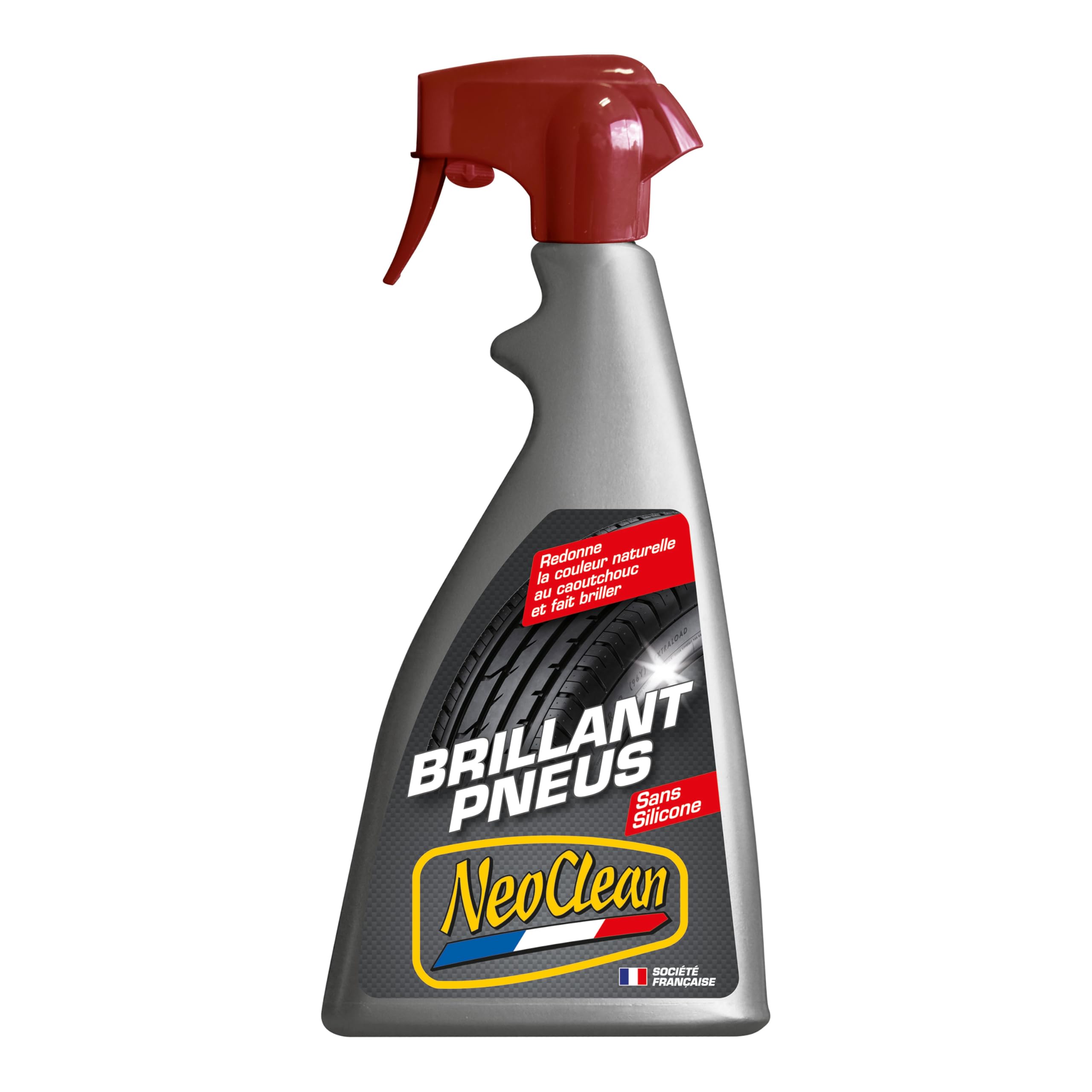 NeoClean Brillant Pneus – 500 ML – Redonne la Couleur Naturelle du Caoutchouc – Brillance Longue Durée sans Silicone – Protège Durablement - Fabriqué en France