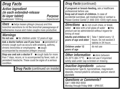 Miniatura 3 de HealthA2Z® Alivio de moco Guaifenesina 1200 mg 50 tabletas 12 horas Expectorante Alivia la congestión torácica Adelgaza y afloja el moco