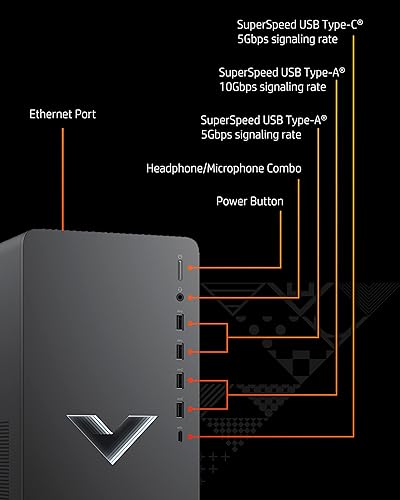Miniatura 6 de HP Victus 15L Gaming Desktop Bundle PC, AMD RX6400 Graphics, AMD Ryzen 5 5600G, 32GB SDRAM, 1TB SSD, Windows 11 Home OS, iluminación RGB, Wi-Fi y