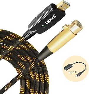 EBXYA XLR USB Cable USB to Female XLR Cable Mic Link Converter for Computer Music Recording USB Microphone Cable (3m/10ft)