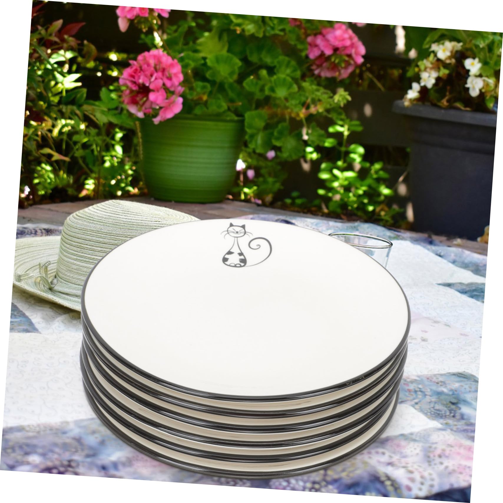 TOYANDONA Set da 6 Piatti in Ceramica Lisci e Lucidi Design Elegante e Forma Semplice, per Famiglie e Matrimoni, e Aspetto Raffinato Stili multipli