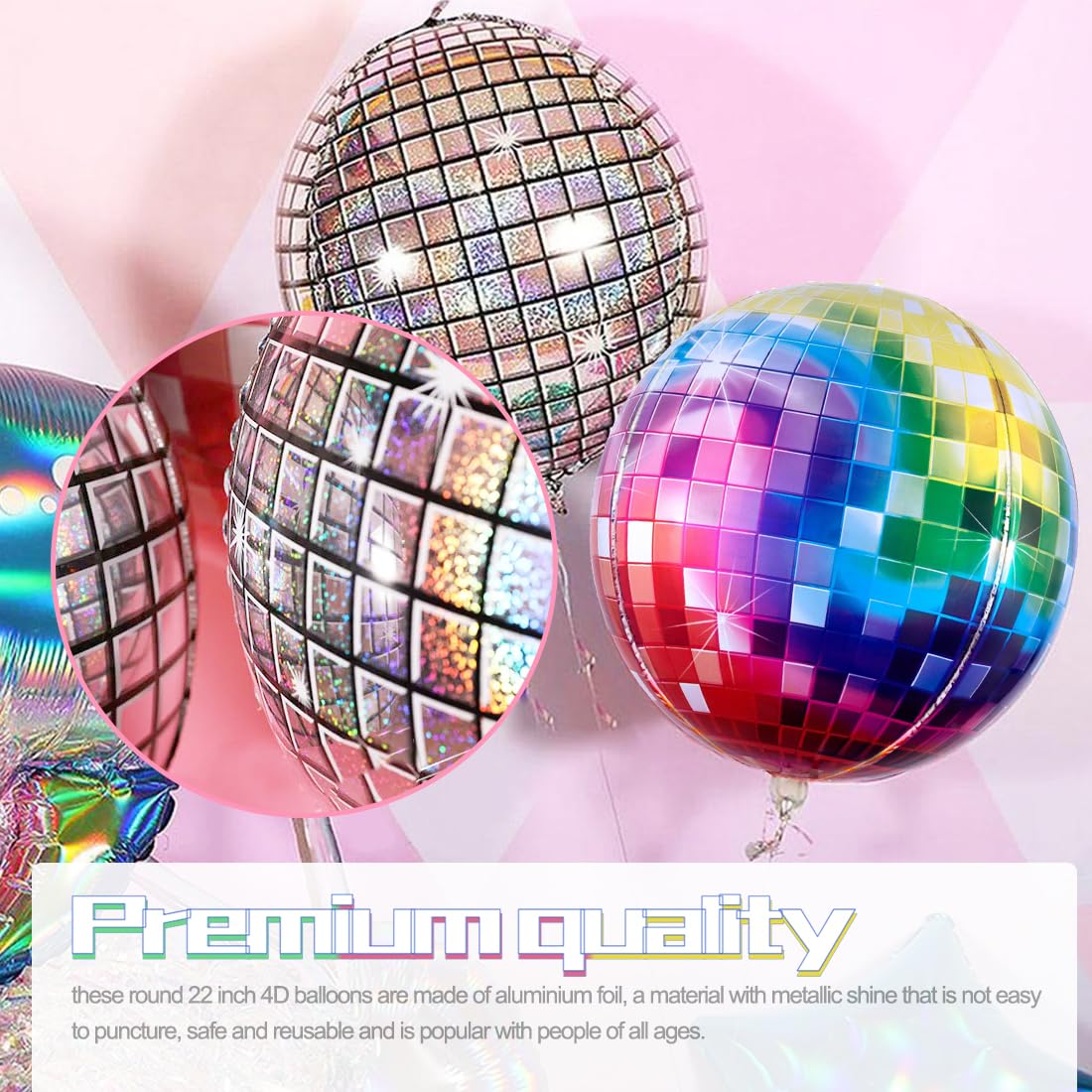 Palloncino in Foil 22 Sfera Disco 4D Globe Disco Ball