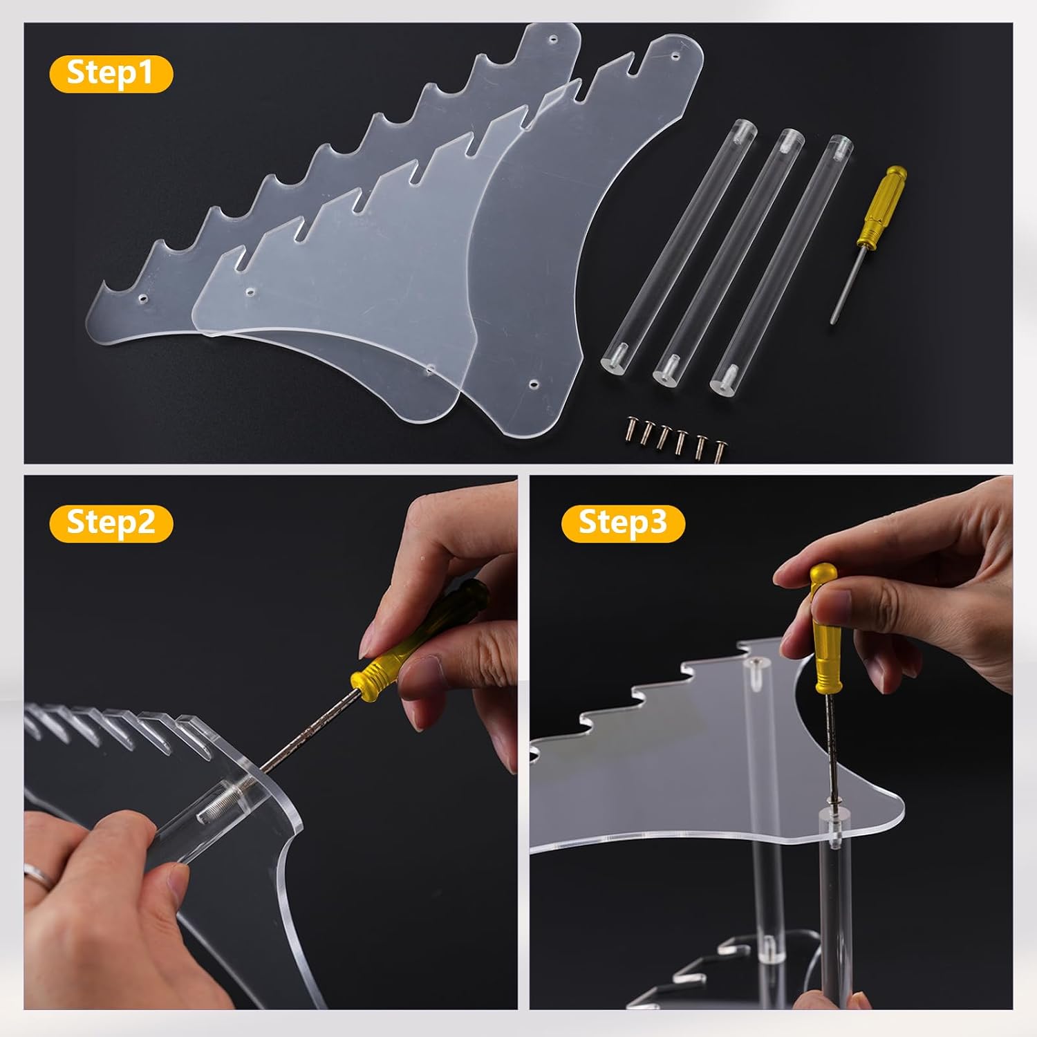 Acrylic Knife Display Stand, Fixed Blade Knife Series Display Stand/Case - Knife Holder for Tactical & Survival Knives, Holds 8 Knives