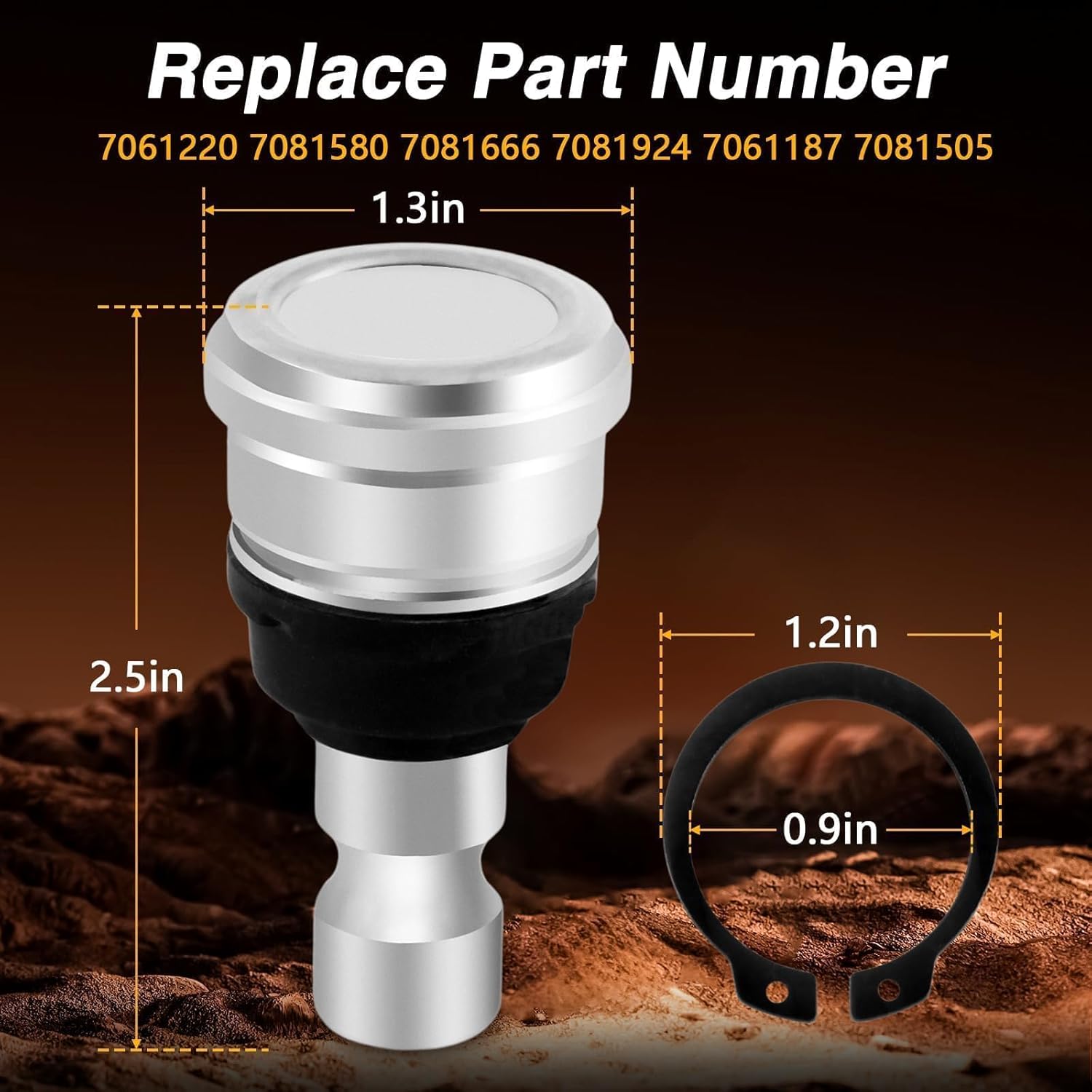 4 PCS Upper and Lower Front Ball Joints Compatible with Polaris Ranger Sportsman RZR Scrambler Replace#: 7061220 7061187 7081580 7081666