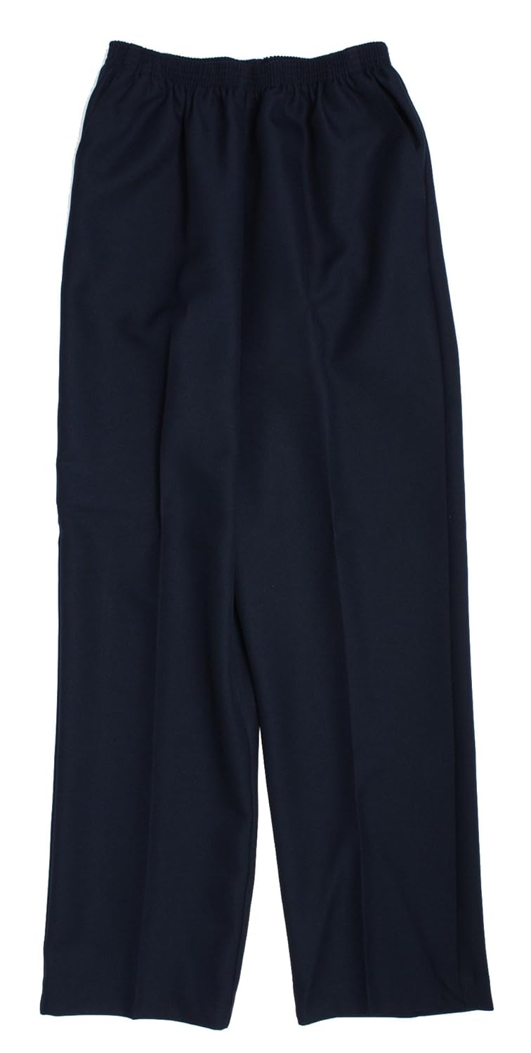 Alfred Dunner Womens Petite Polyester Pull-On Pants - Short Length Navy 8 Petite Short