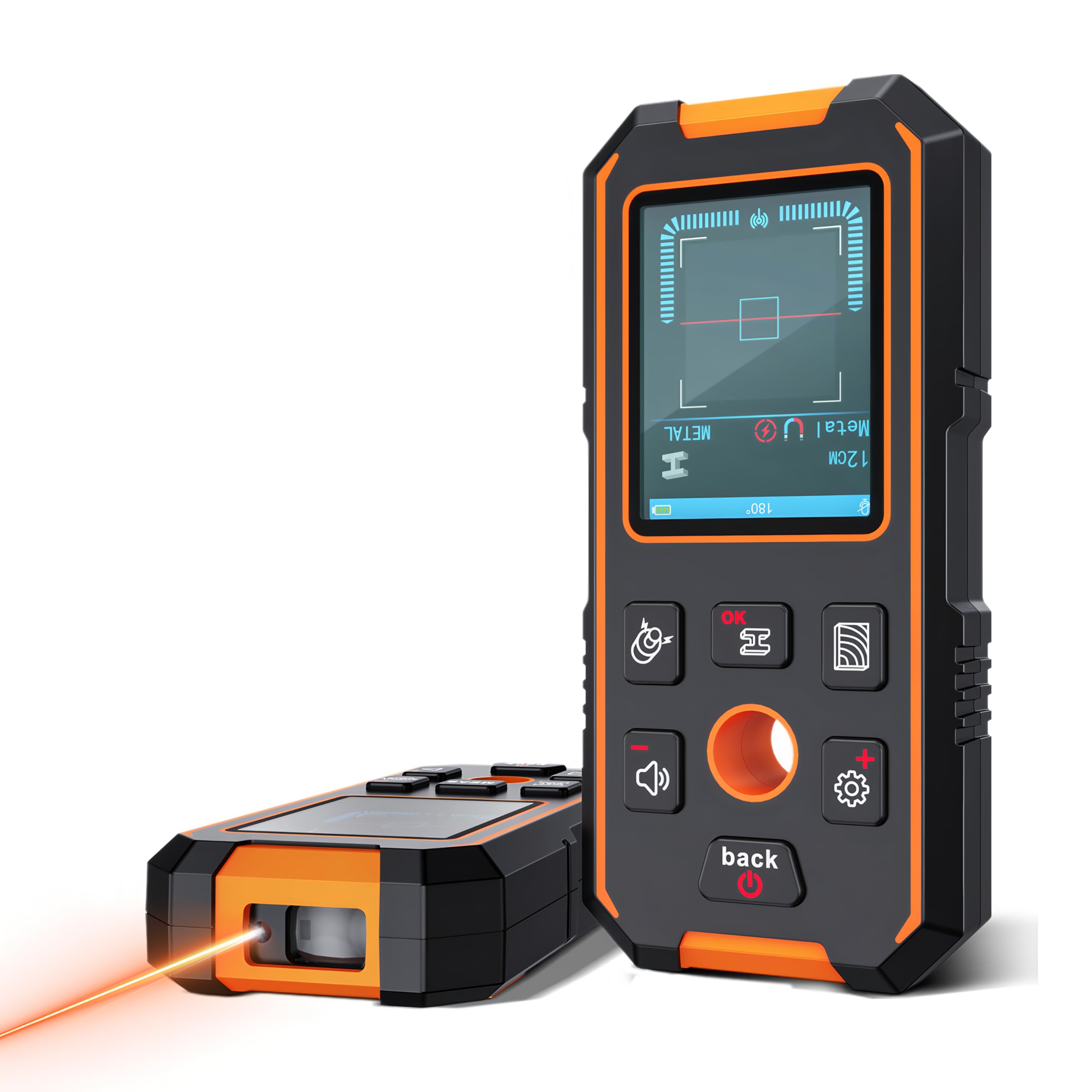 Détecteur Mural Multifonction Tout-en-Un NF-513/513S avec Mesure Laser de Distance - Précis, Durable et Ultra-Pratique (NF-513S avec télémètre Laser)