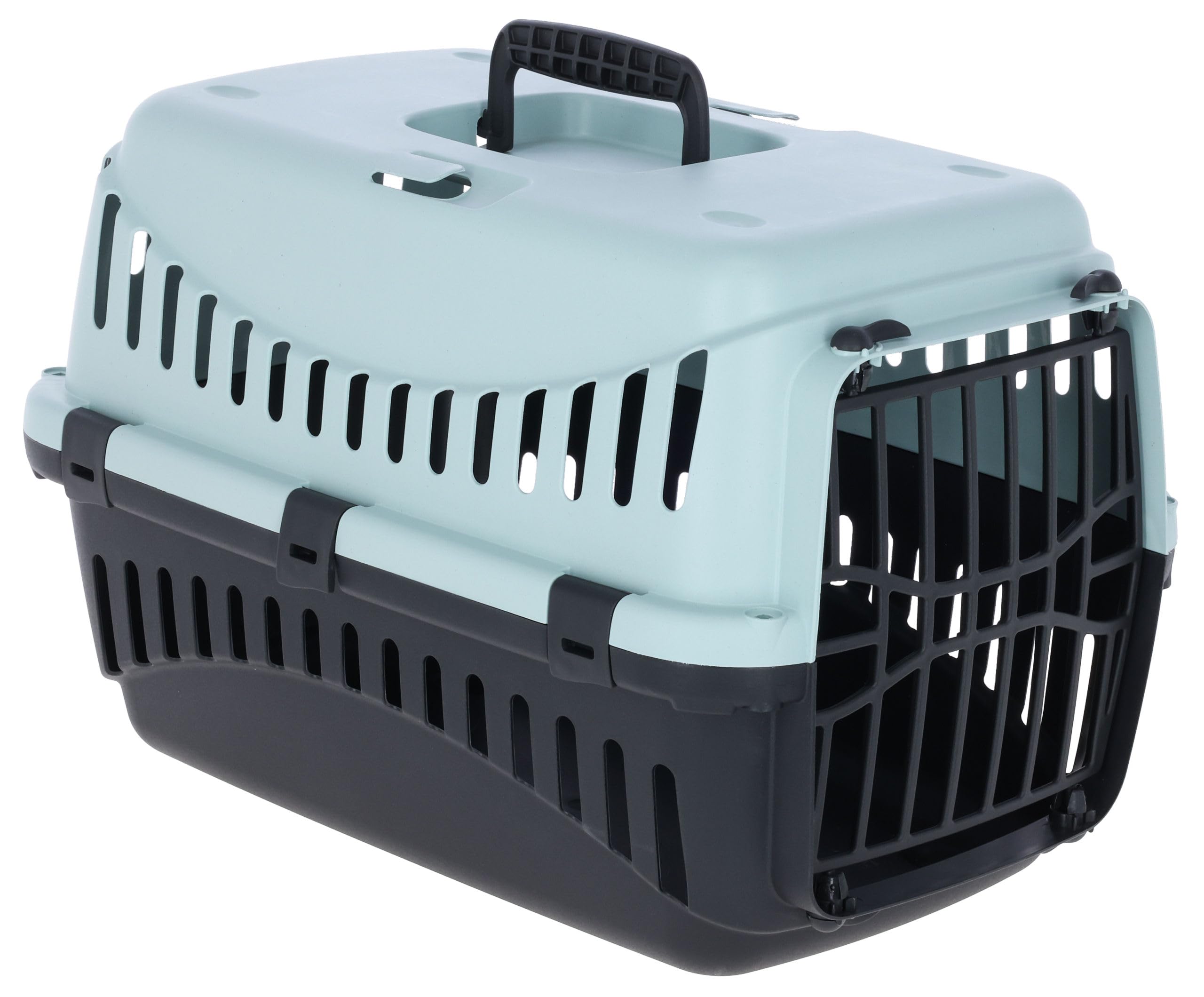 Kerbl Pet Transportbox Expedion, blau/schwarz, 45x30x30 cm, Hundebox, Katzenbox, Hundetransport, Kunststoff, kleine Hunde, Katzen