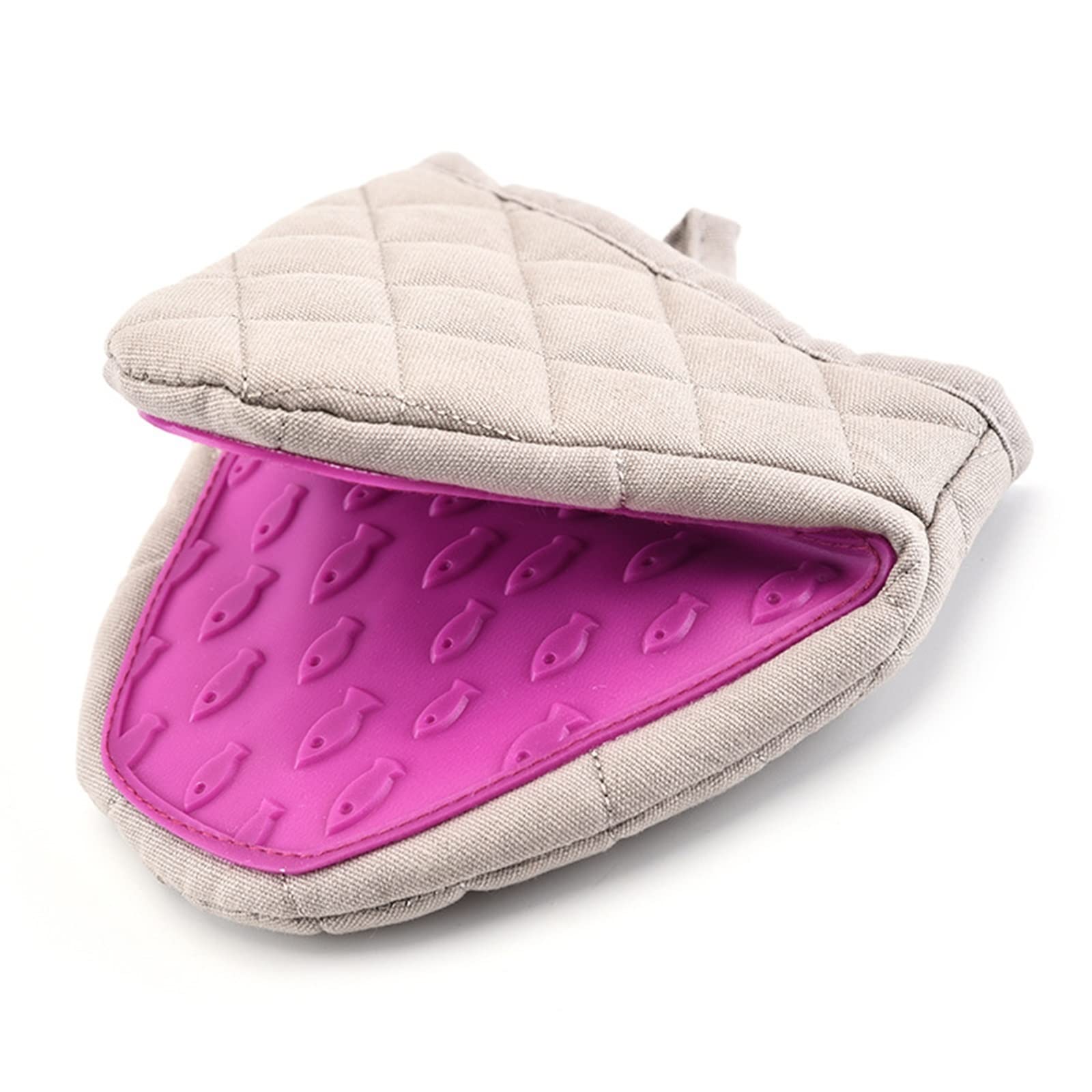 Gants de Cuisine Anti-brûlure, maniques, Gants de Cuisine en Silicone, Support for Plateau, Bol, Four, Pince à Main(Purple)