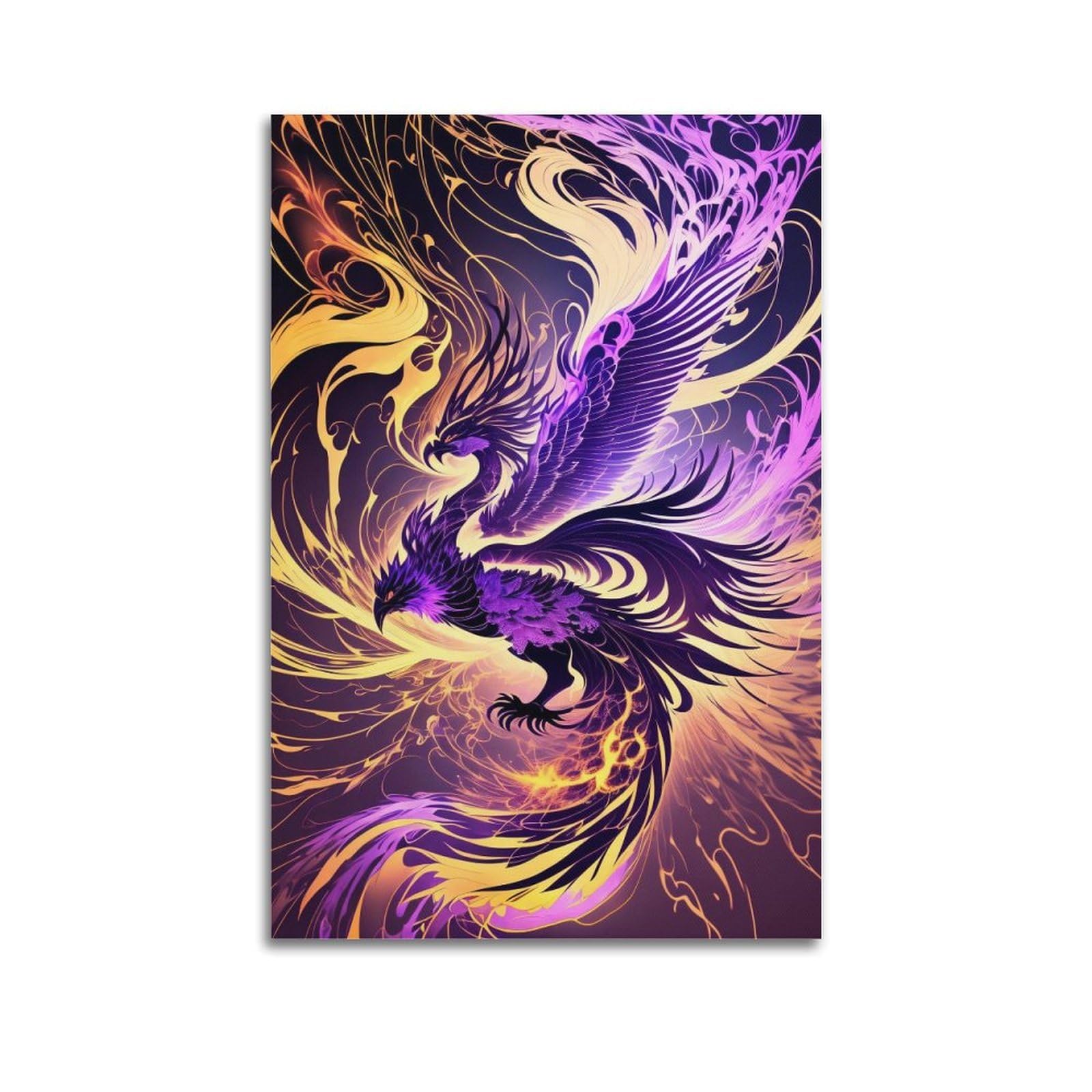 WPHSFX Bird Posters Phoenix Legend Poster Decorative Painting Canvas Wall Posters And Art Picture Print Modern Family Bedroom Decor Posters 20x30inch(50x75cm)