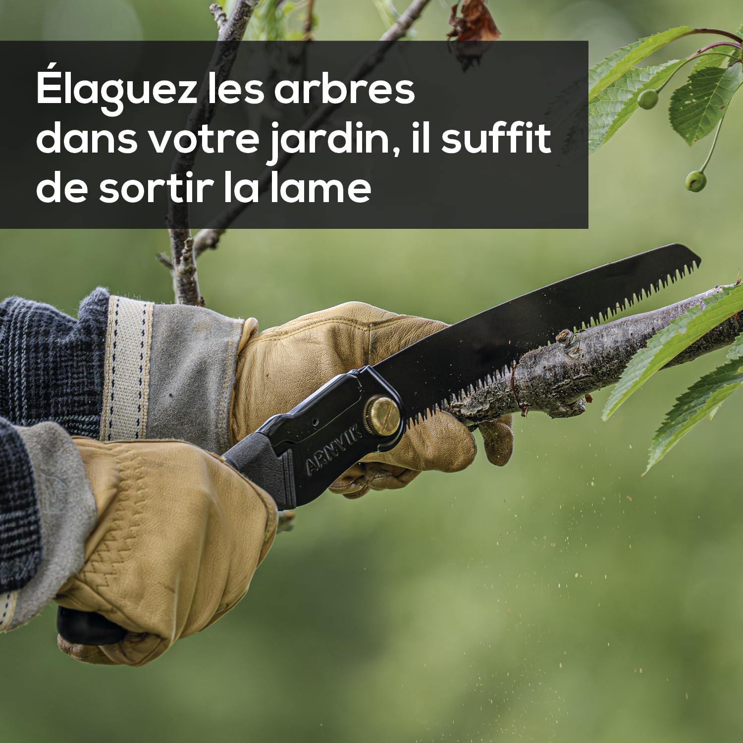 Nordic Pocket Saw Scie à Bois Pour le Jardinage - Scie Pliante Arnvik – Lame en Acier Trempé SK5 de 21 cm Pour Élaguer les Arbres ou Couper le Bois de Chauffage en Camping - Scie Elagage
