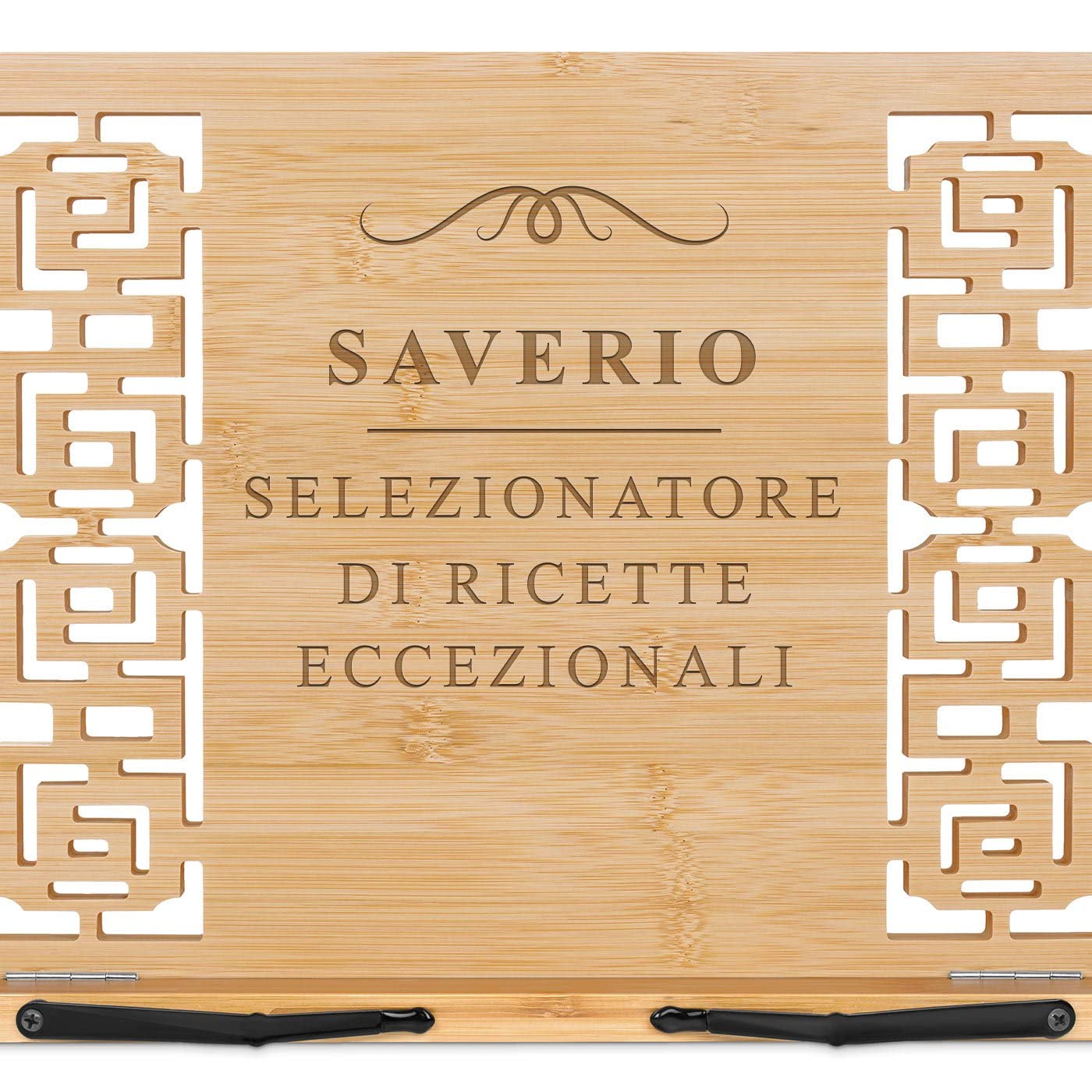 Maverton Leggio da tavolo in bambù 39cm x 24cm x 3cm con incisione personalizzata angolo regolabile