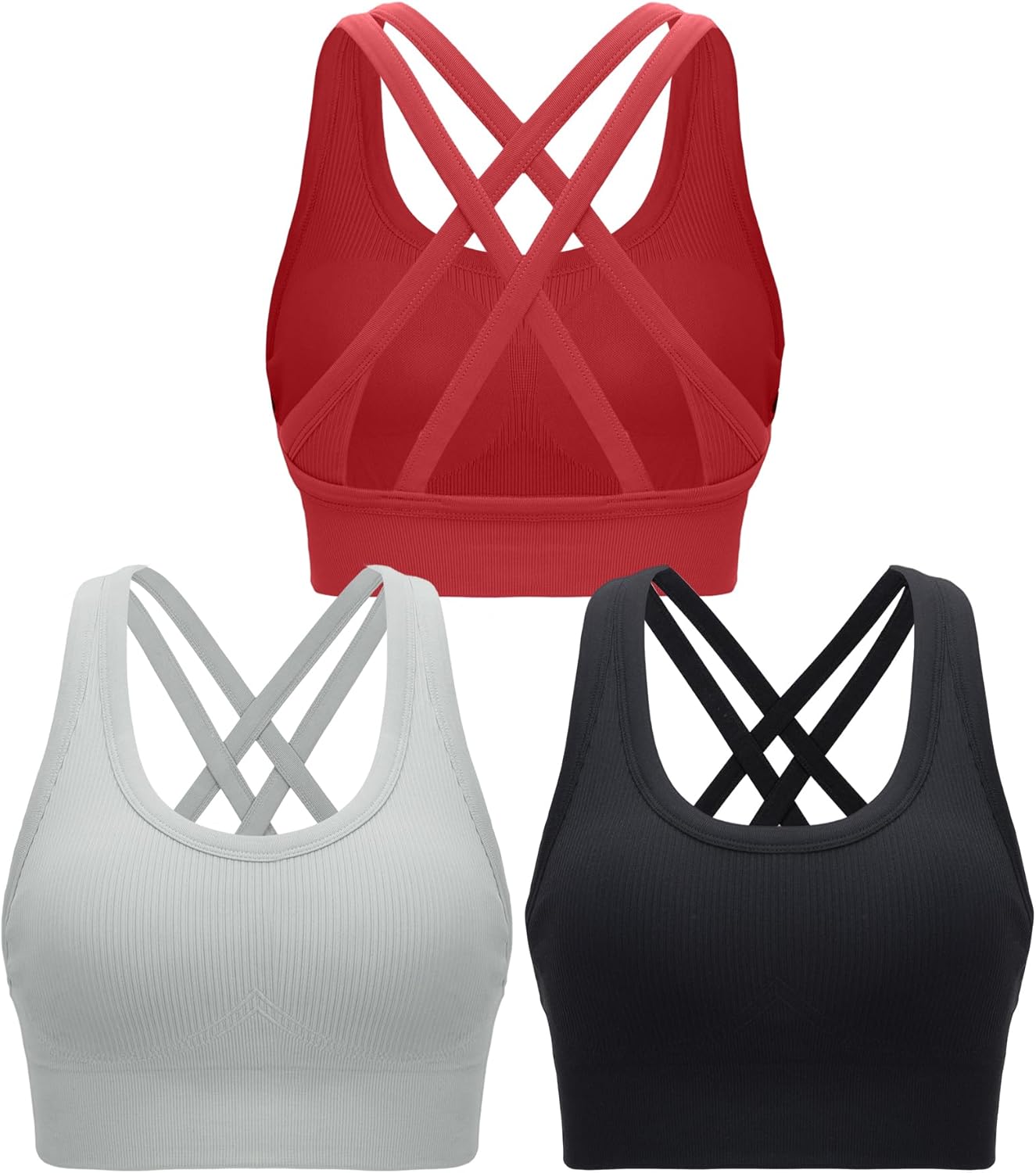 RUNNING GIRL Sports Bra for Women High Support, Criss-Cross Back Padded Strappy Sports Bras Yoga Bra with Removable Cups