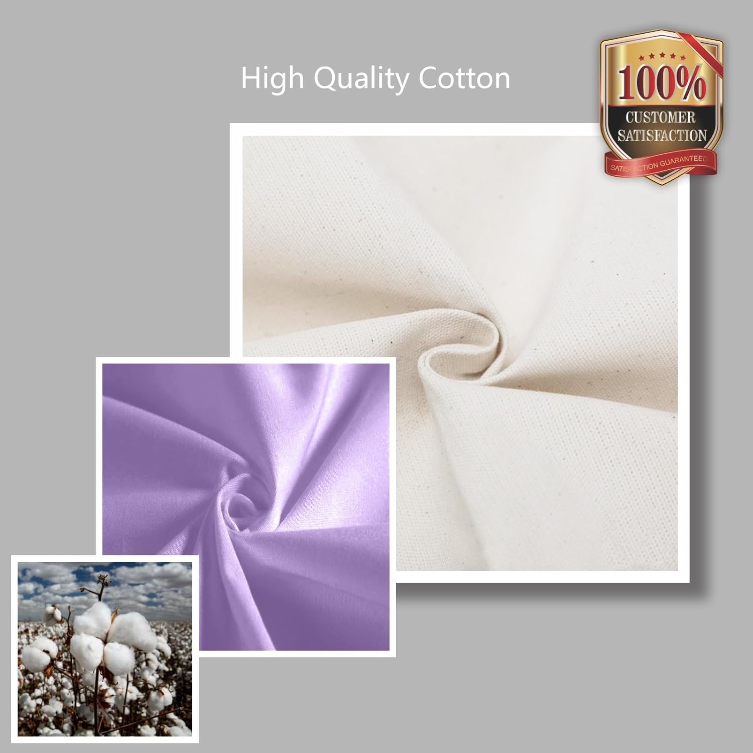 TOPDesign 1-Pack Canvas Tote Bag with an External Pocket, Reusable Grocery Shopping Bag, Top Zipper Closure, Daily Essentials (Lavender/Natural) - Image 7