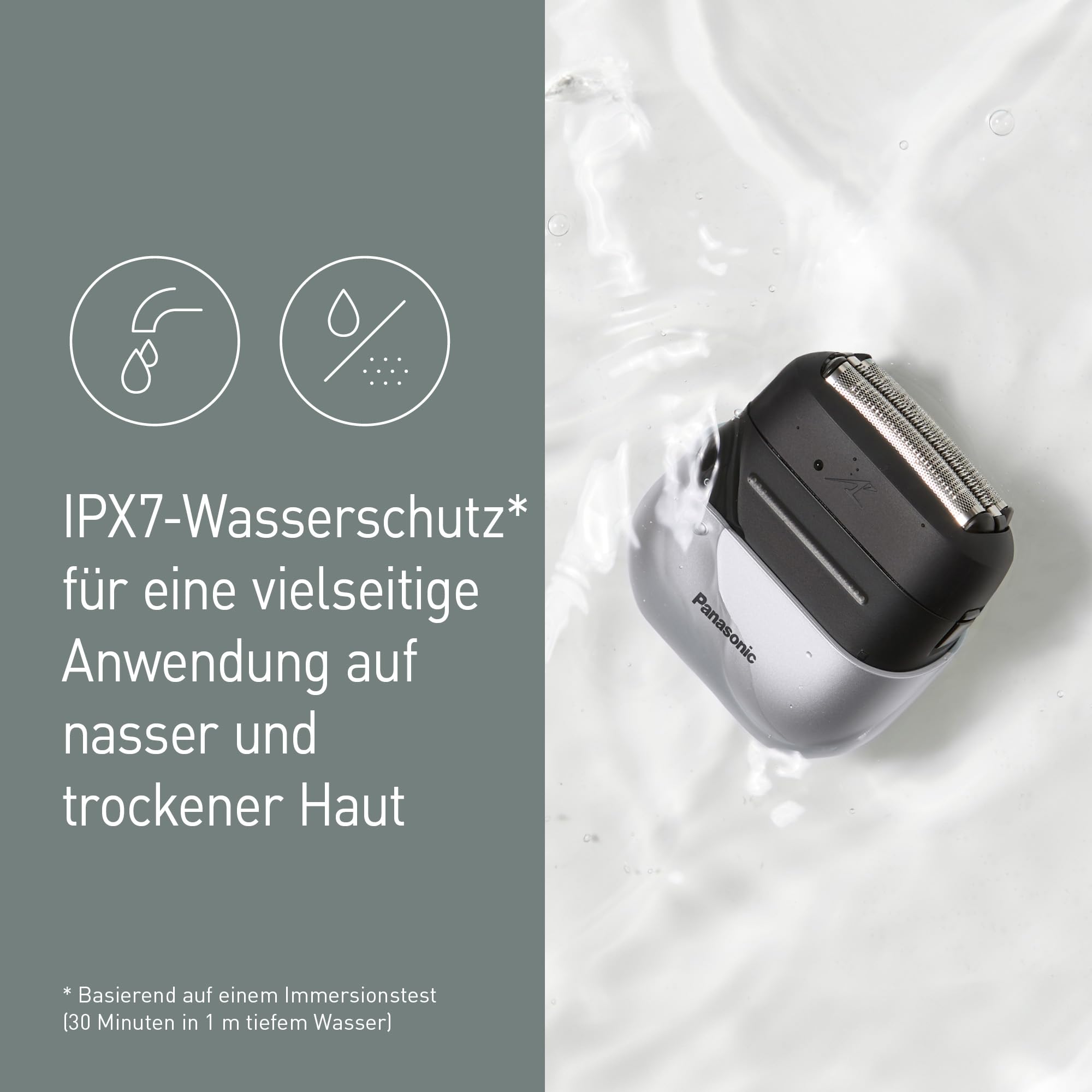 Panasonic ES-ACM3BW503 Series 700s Kompaktrasierer mit 3 Klingen, Nass- & Trockenrasierer für Männer, Bartdichten-Sensor+, IPX7 wasserdicht, USB-C-Aufladung, AC-USB-Netzteil, Weiß