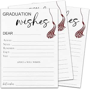 Graduation Advice & Well Wishes Cards - 30 Pack, 4x6 Inches, Minimalist Design