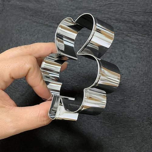 Miniatura 7 de Juego de cortadores de galletas de trébol, tamaño 3.5 pulgadas, 2.8 pulgadas, 2 pulgadas, 3 piezas, cortadores de galletas para decoraciones de