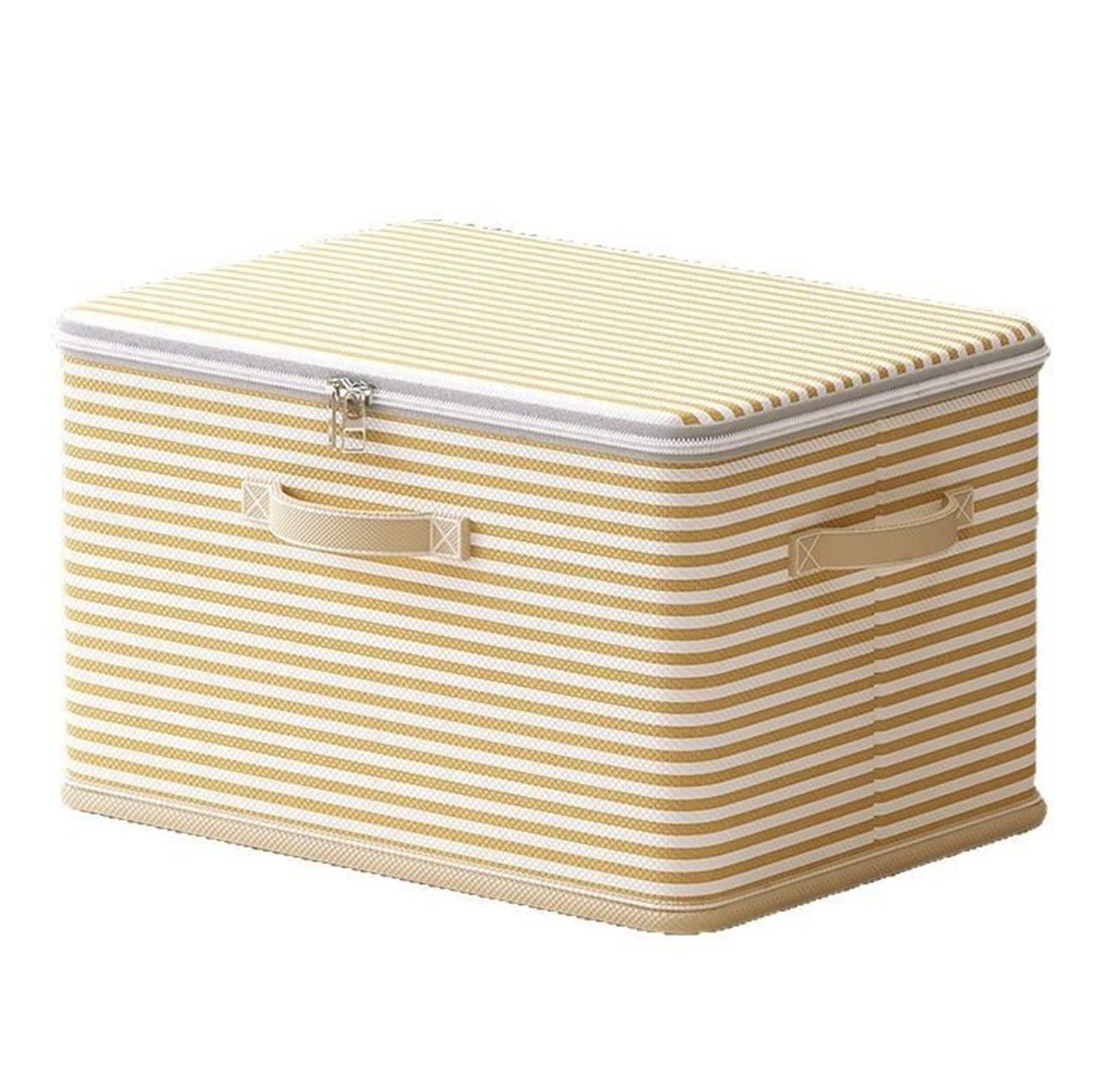 FTYEBDNC Fabric Storage Boxes Foldable with Zipper Lid, Closet Organizer Basket/Yellow/38 * 26 * 26 cm