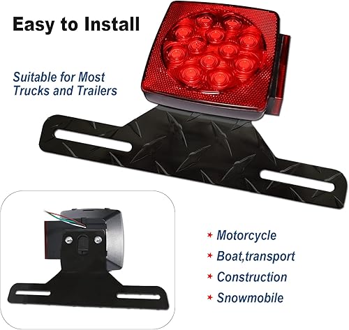 Miniatura 9 de Marco de soporte para matrícula de remolque, soporte de aluminio resistente para camiones, remolques, caravanas, barcos, 1 paquete de placas