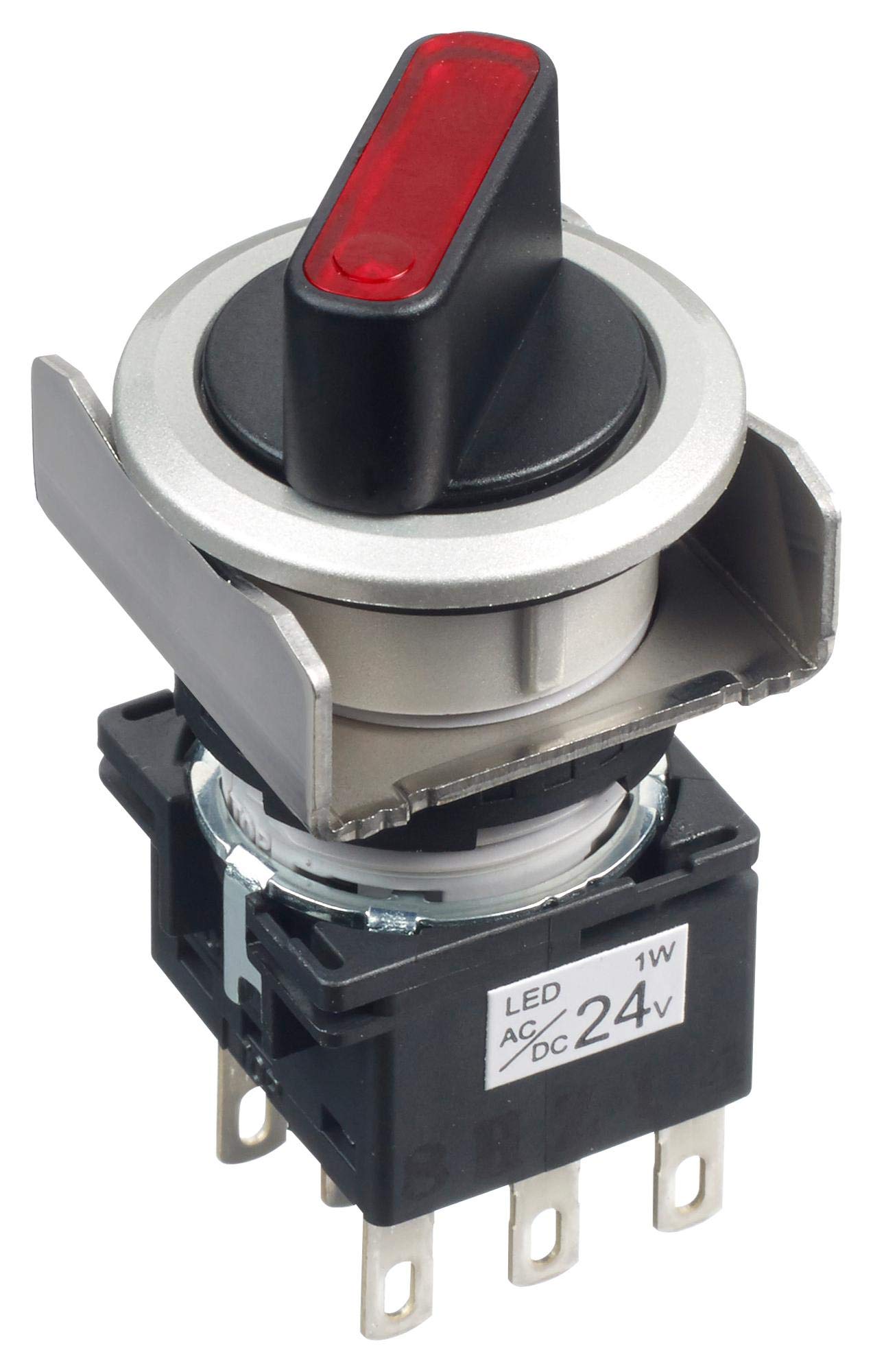 Idec LB6MF-2T64R Commutatore Rotativo, 2 Posizioni, 2 Poli, 90 °, 5 A, 250 V, Serie LB, Rosso