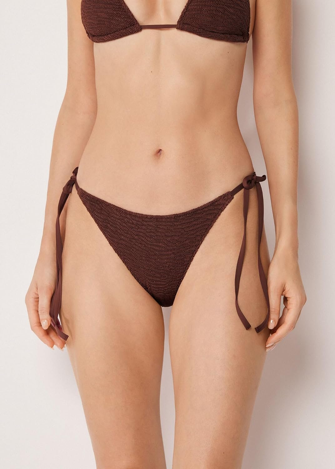 CALZEDONIA Woman's String Swimsuit Bottoms Crinkle Waves
