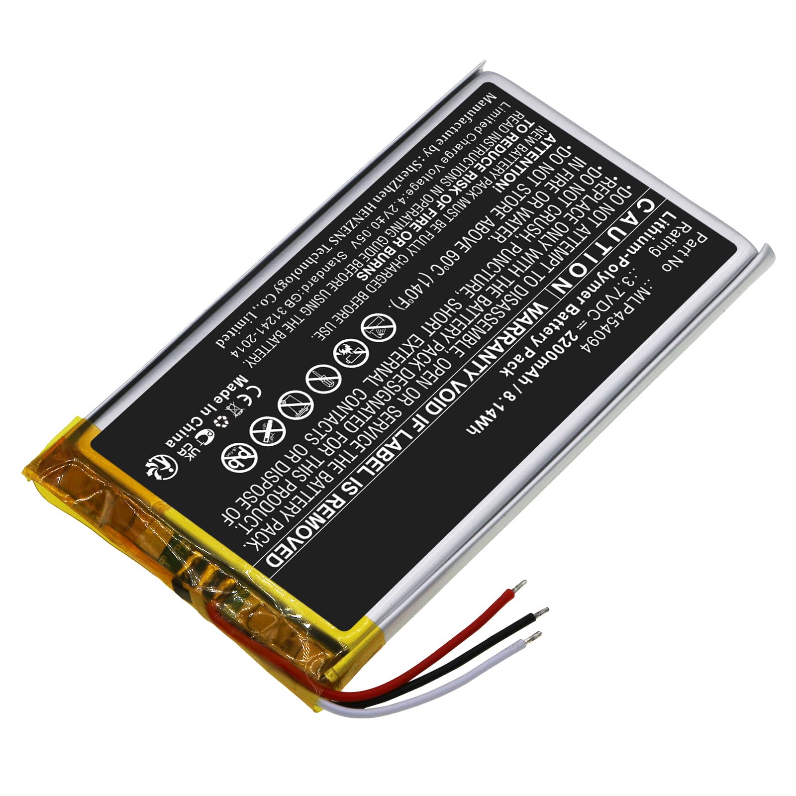 Synergy Digital GPS Battery, Compatible with Rand McNally MLP454094 GPS, (Li-Pol, 3.7V, 2200mAh) Ultra High Capacity, Replacement for Rand McNally MLP454094 Battery