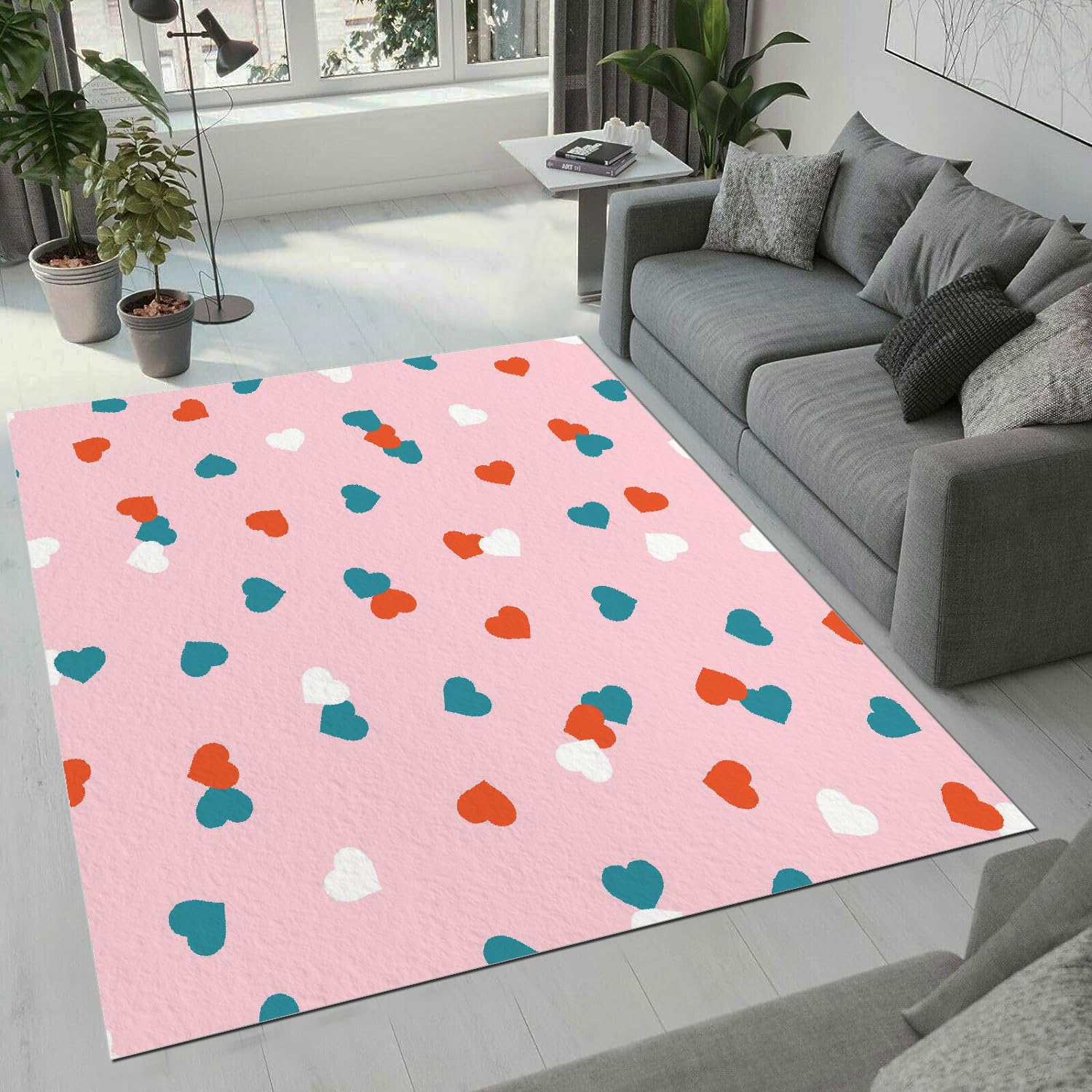 Tapis thème romantique 3D 100x150 cm moquette de chevet haute qualité