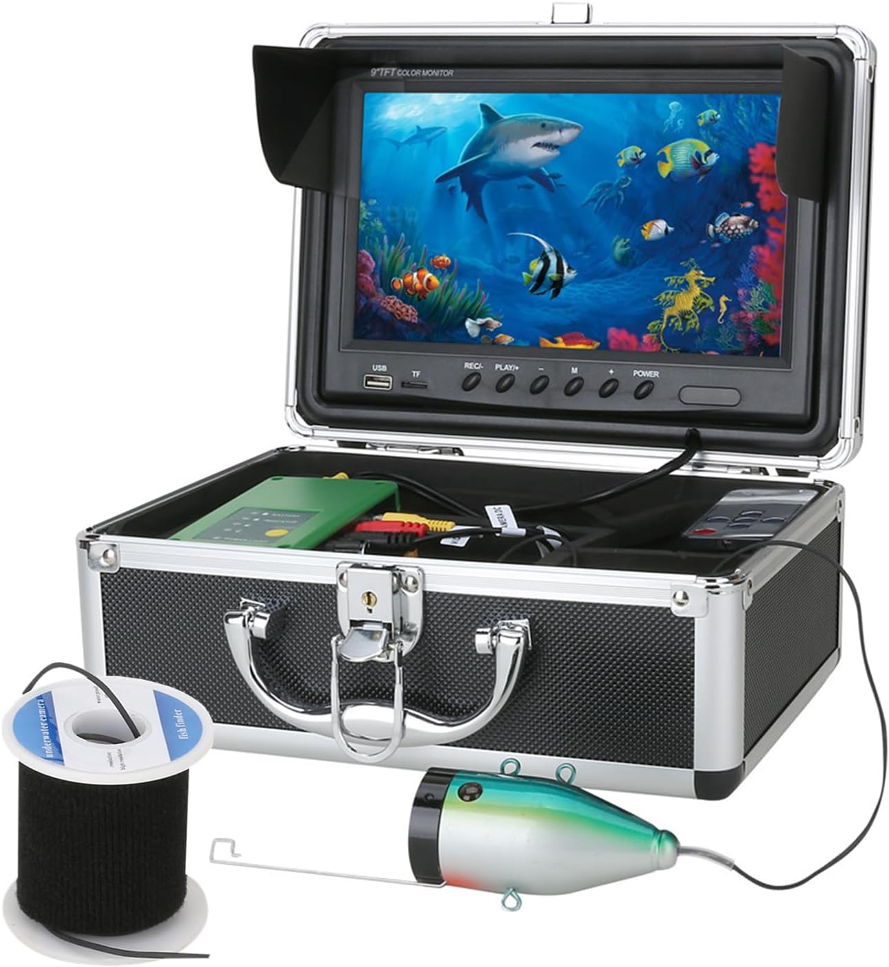 Fishing Camera with Monitor ice Fishing Camera Underwater 1000TVL,98ft/30m Cable for Lake Kayak Boat Saltwater Fishing