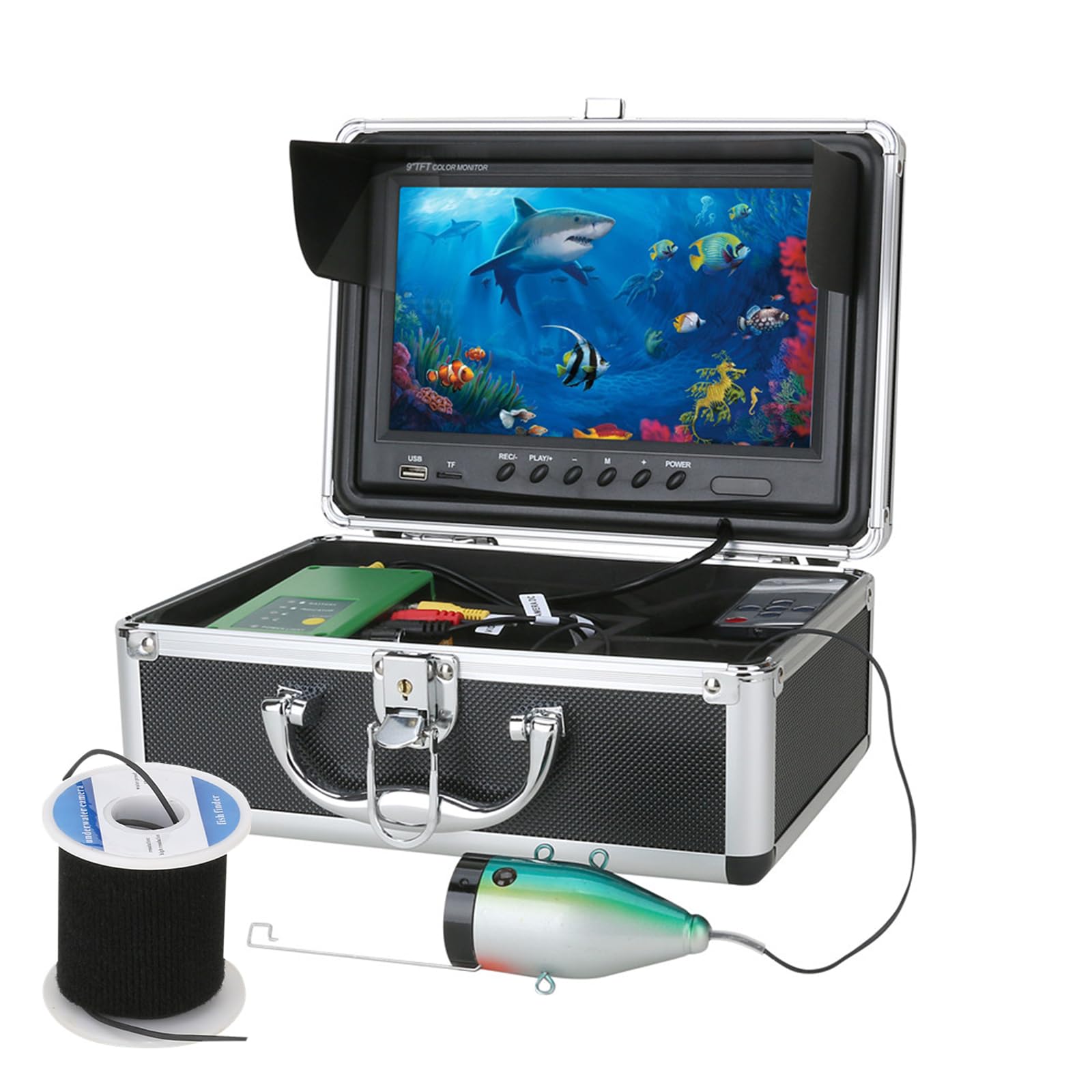 Fishing Camera with Monitor ice Fishing Camera Underwater 1000TVL,98ft/30m Cable for Lake Kayak Boat Saltwater Fishing