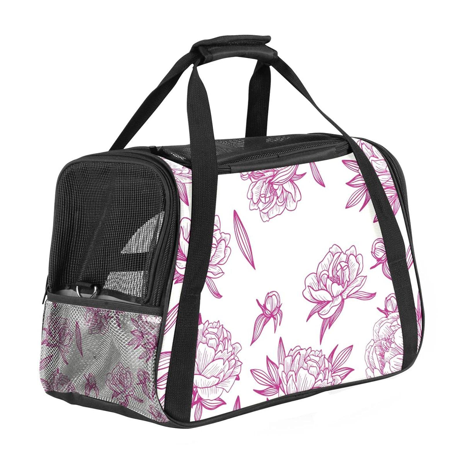 Sac de transport animaux en maille souple rose pour voyage et activités extérieures