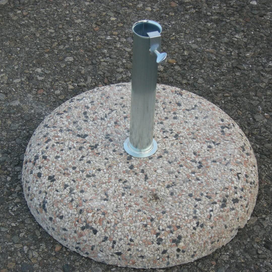 Decor Space Base en béton pour parasol de jardin, pot rond en gravier (1, rond 35 kg)