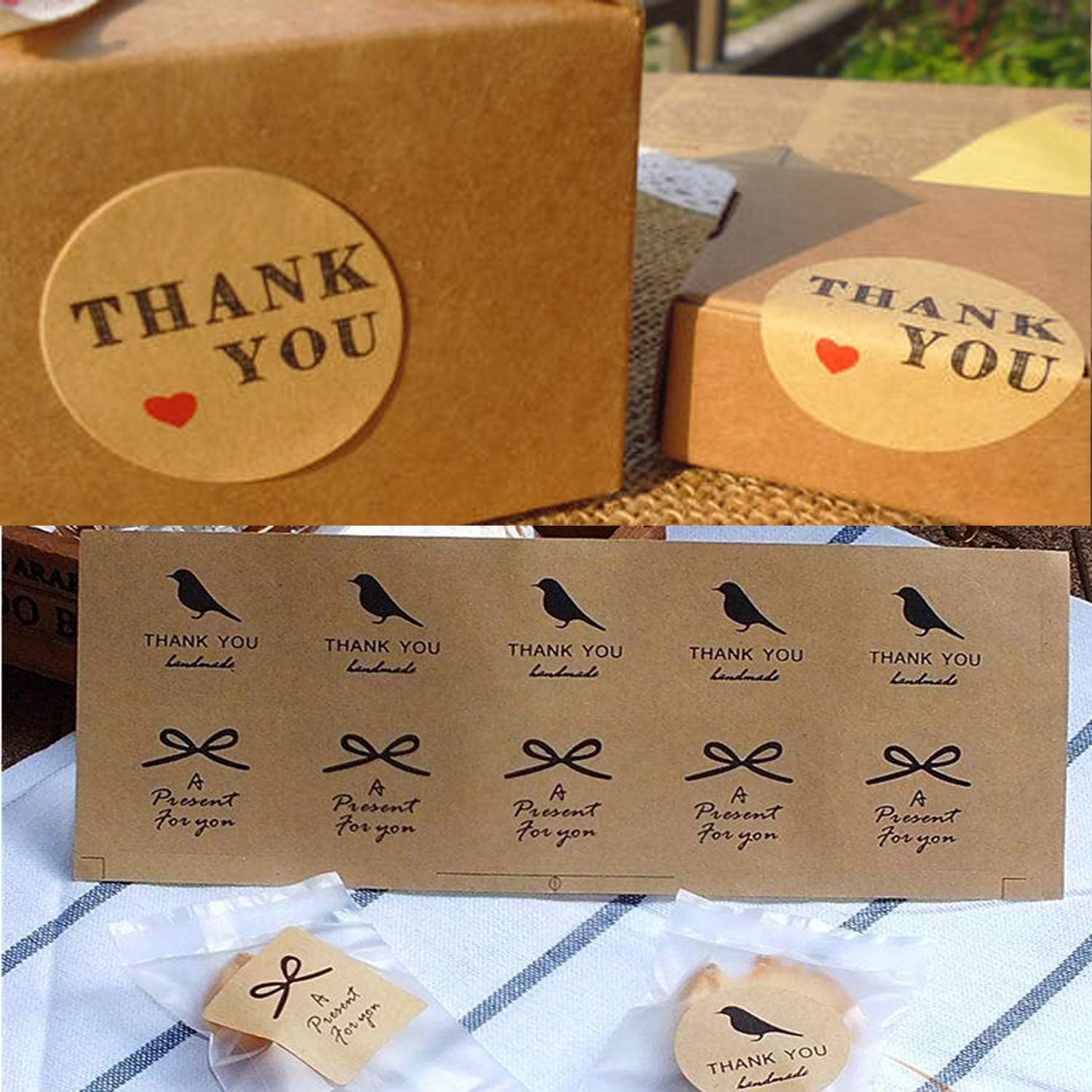 Brown Kraft Sticker Paper Full Sheet, Self Adhesive DIY/Address Writable and Printable Label Paper for Inkjet/Laser/Dot Matrix Printer, A4-50 Sheets (Light Brown)
