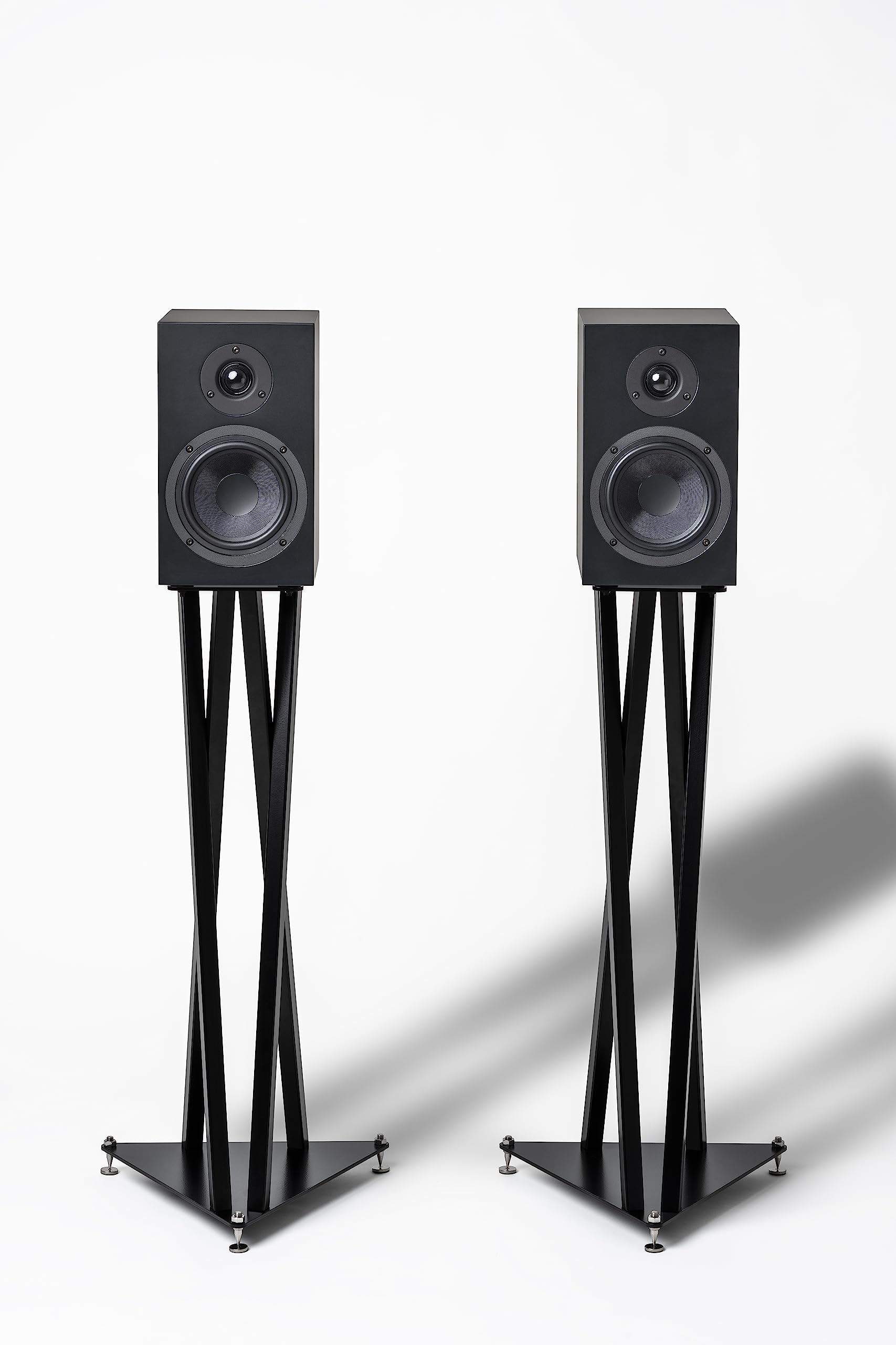 Pro-Ject Tristand, Hochwertiger Lautsprecherständer aus Stahl mit höhenverstellbaren Spikes, Stereopaar (Black)