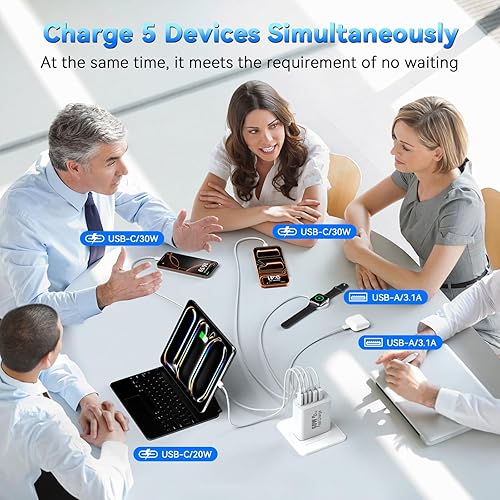 Miniatura 3 de Bloques de carga USB C, bloque de carga rápida de pared USBC de 60 W, cargador USB C para teléfono tipo C, ladrillo de carga rápida, cargador