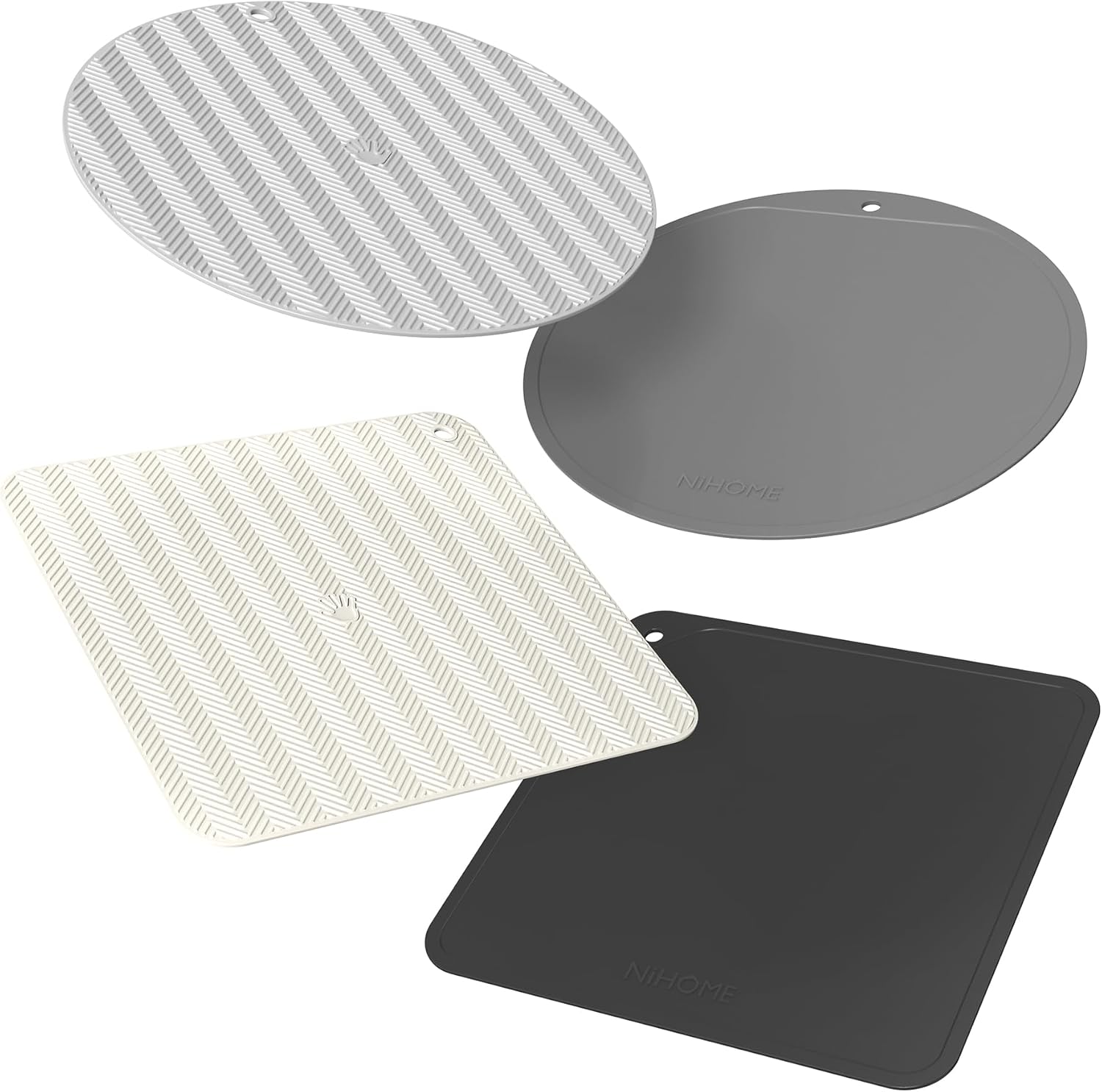 NiHome Jar Opener Gripper Pads, 6in Silicone for Seniors, 4-Pack