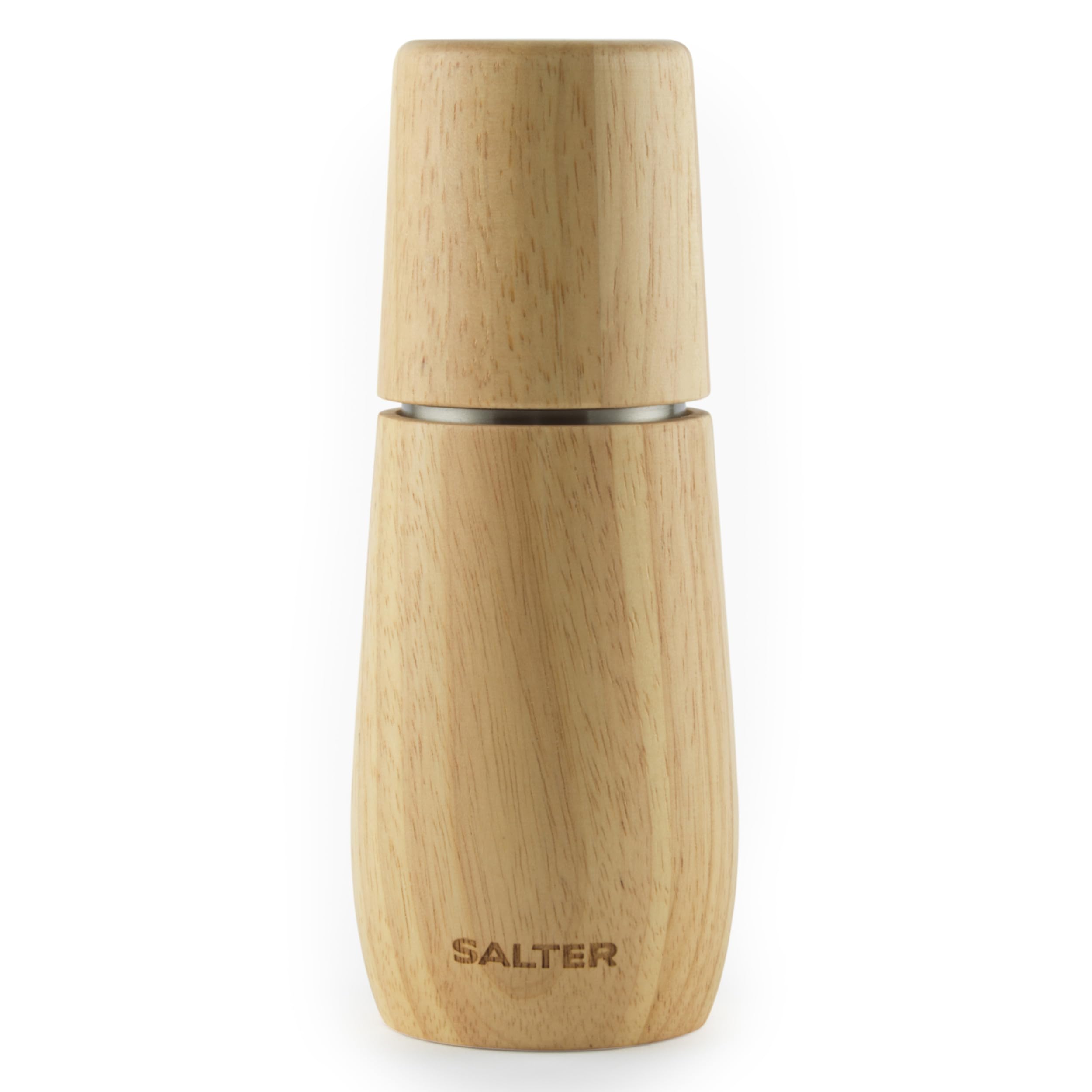 Salter Brown Edith Pepper Mill – Wooden Pepper Grinder, Fsc®-Certified Wood, Manual Seasoning Mill, Carbon Steel Grinding Mechanism, Adjustable Fine To Coarse Grind, Suitable For Peppercorns, Bw13049peu7