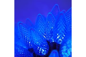 C9 Blue Christmas Lights Set of 25, 17ft, C9 Christmas Lights LED Christmas Lights Outdoor