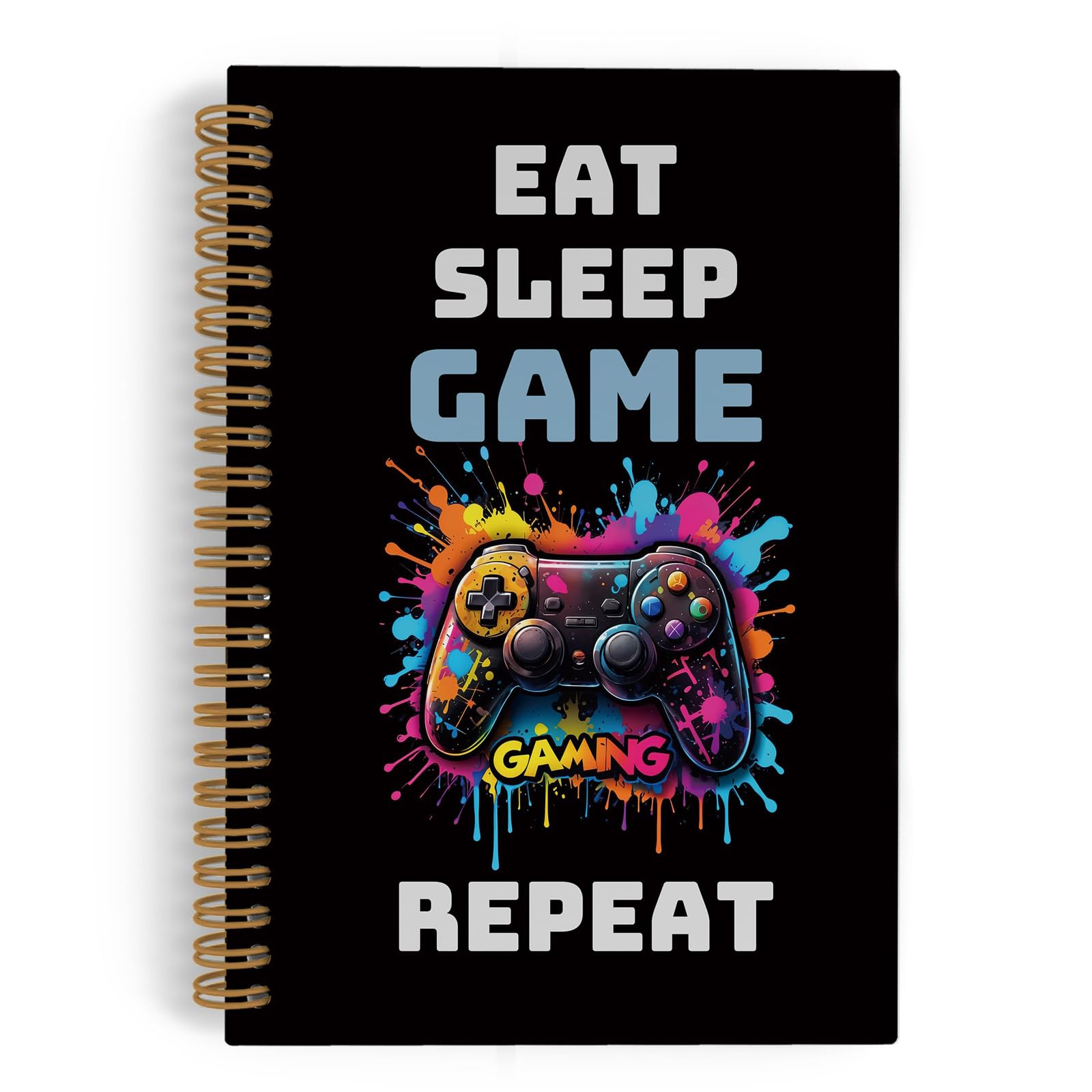 Gaming Theme A5 Boys Notebook, Lined Spiral Boys Diary for School Notes, Kids Diary Journal for Study Travel, Gift Idea for Teen Gamers
