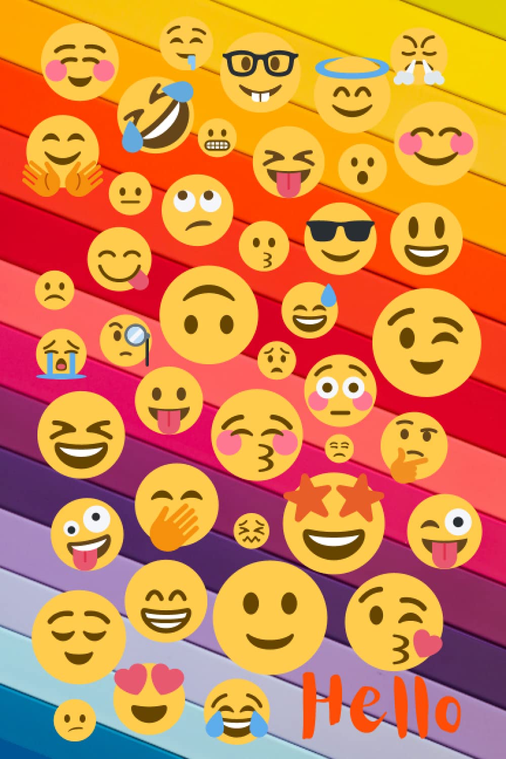 Hello: Blank Lined/Ruled Notebook, Journal, Diary with Cheerful Colourful Soft Cover, Ideal for School, Classes, Camp, Work and Home for Writing, Taking Notes, Journaling