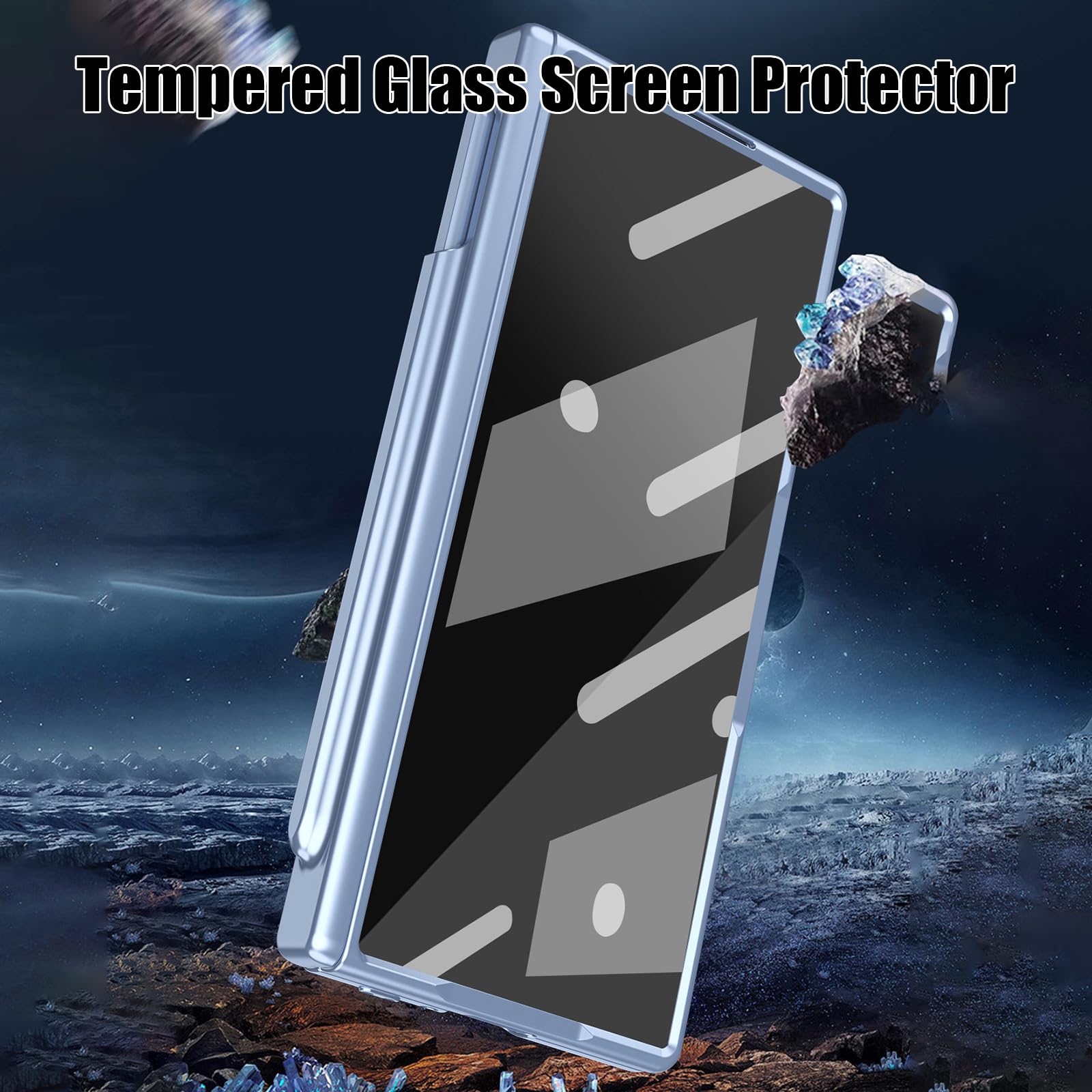Galwanizowane etui do Samsung Galaxy Z Fold 7, smukłe, matowe tworzywo PC, odporne na wstrząsy etui dla kobiet mężczyzn z metalową ochroną zawiasów obiektywu, kompleksowe etui (różowe)