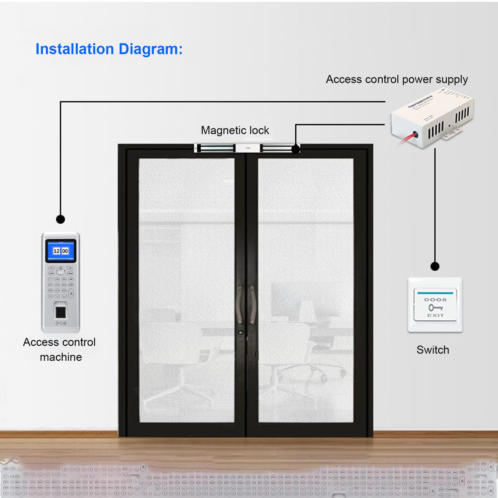 Topiky Macchina per il Controllo degli Accessi, Design Avanzato, Download di Report Ad Alta velocità per Uffici, Scuole, 200x76,1x28,3 Mm