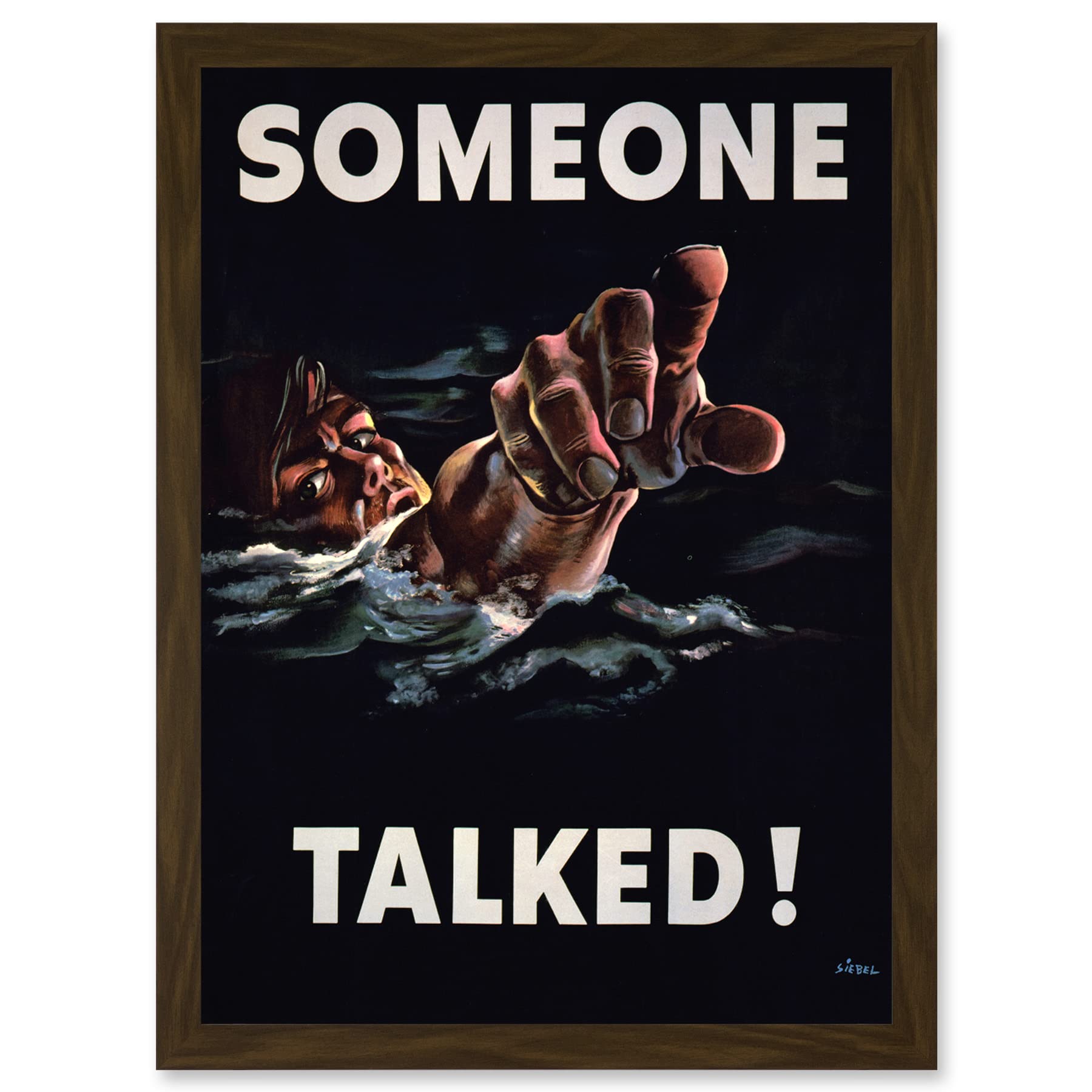 Artery8 WW2 World War Someone Talked Sailor USA A4 Artwork Framed Wall Art Print
